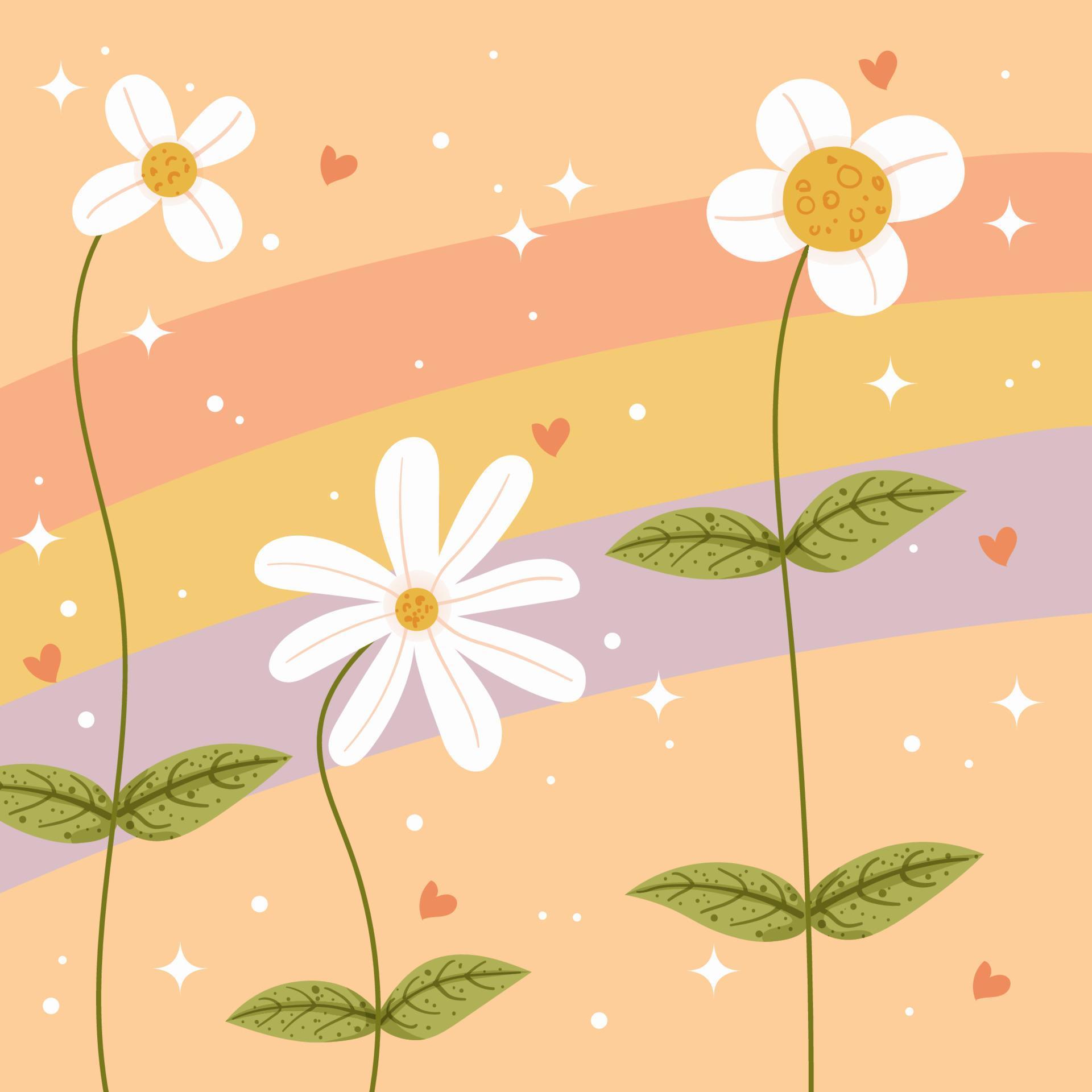 Hand Drawn Summer Flower Background Stock Free