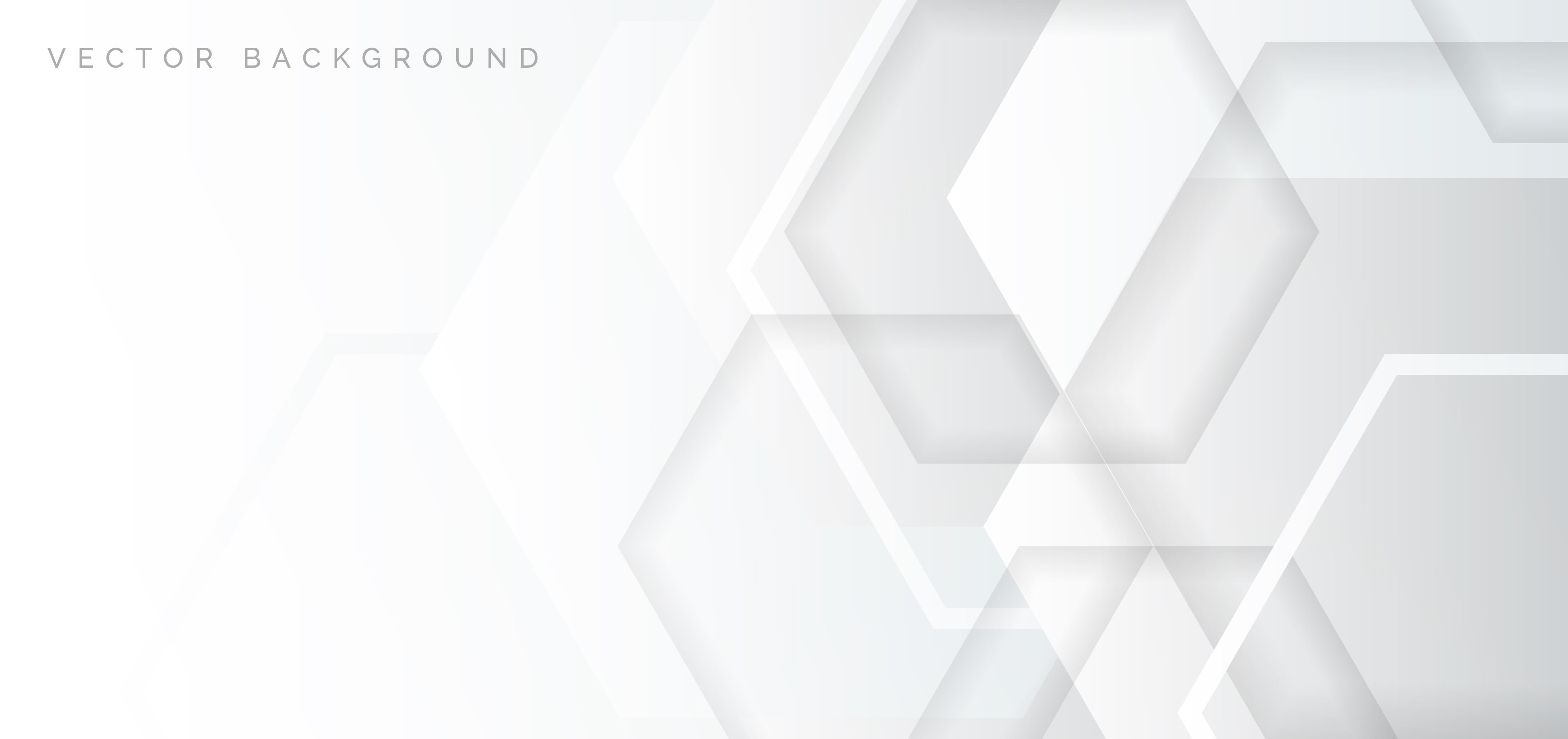 White, Gray Geometric Overlapping Hexagon Banner Free Vector