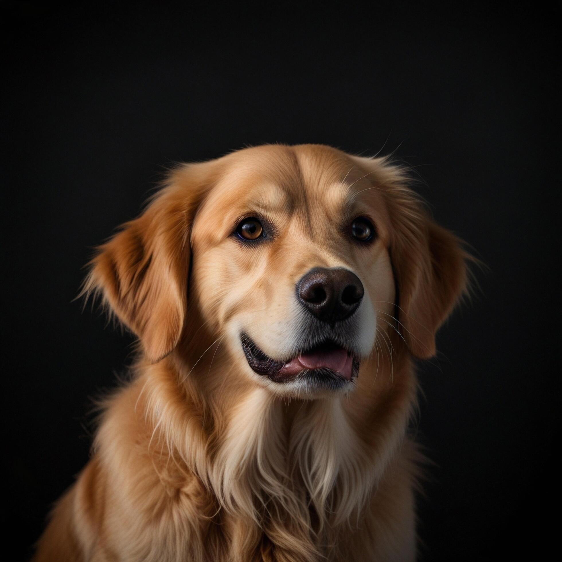 Golden Retriever Goldie Dog Pet black background Stock Free