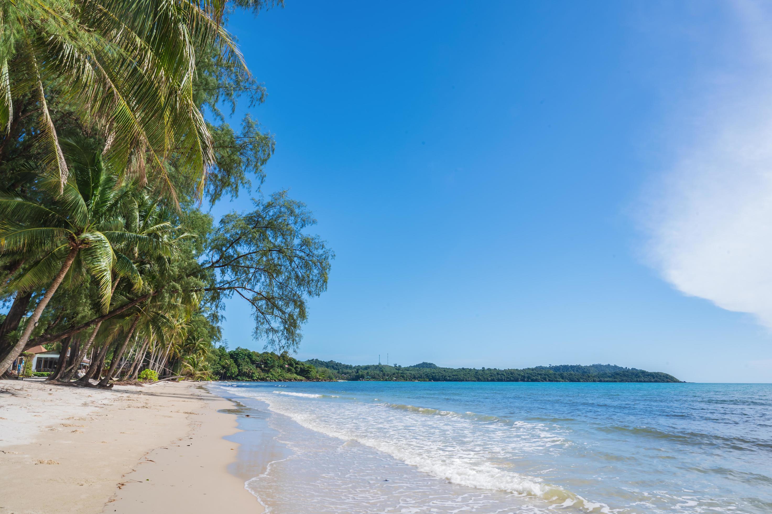 Beautiful idyllic seascape view on kohkood island in low season travel.Koh Kood, also known as Ko Kut, is an island in the Gulf of Thailand Stock Free