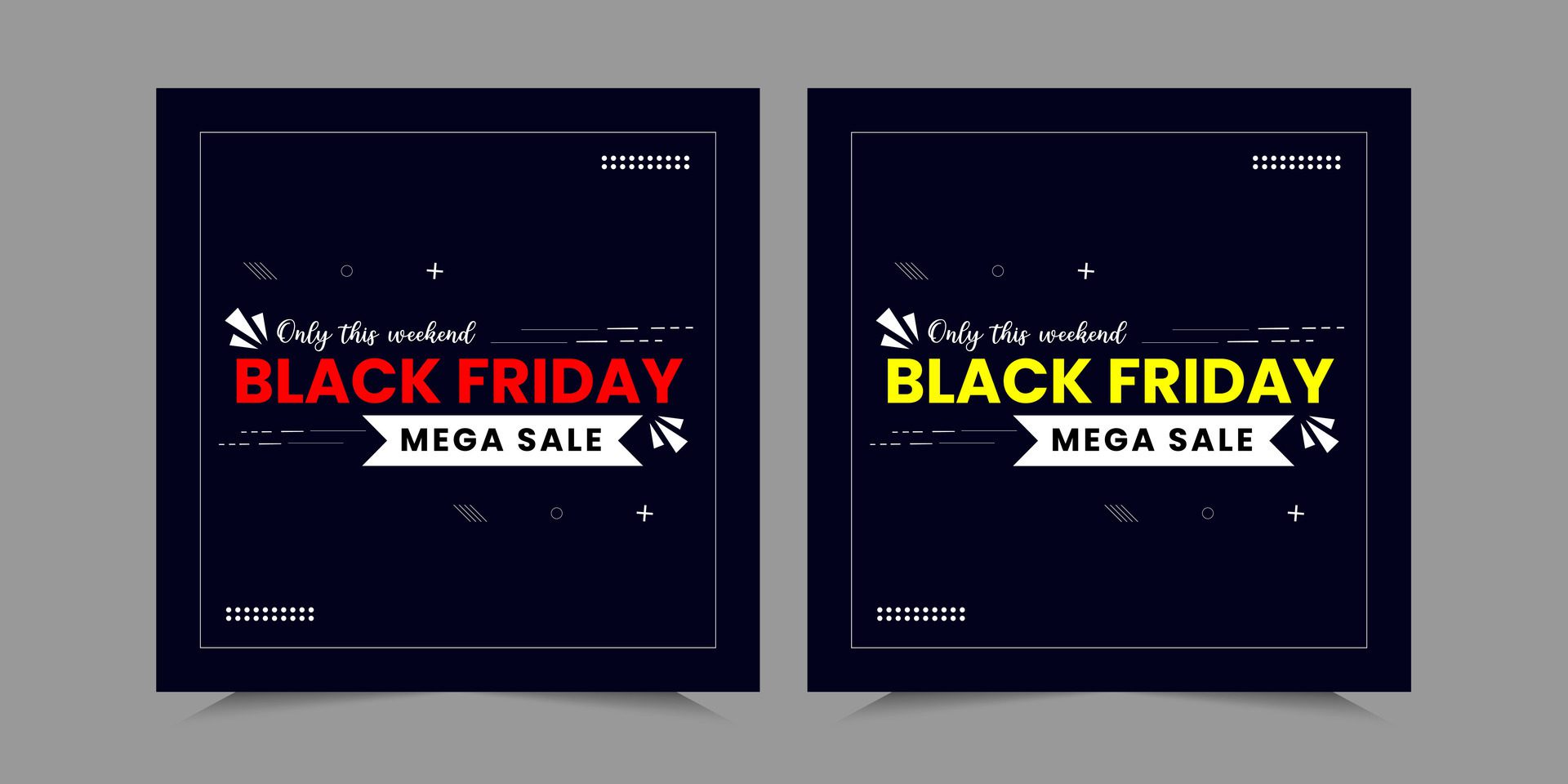 Black Friday Sale Social Media Post template banner for social media posts, mobile apps, banners design, web or internet ads. Black Friday theme. Free Vector