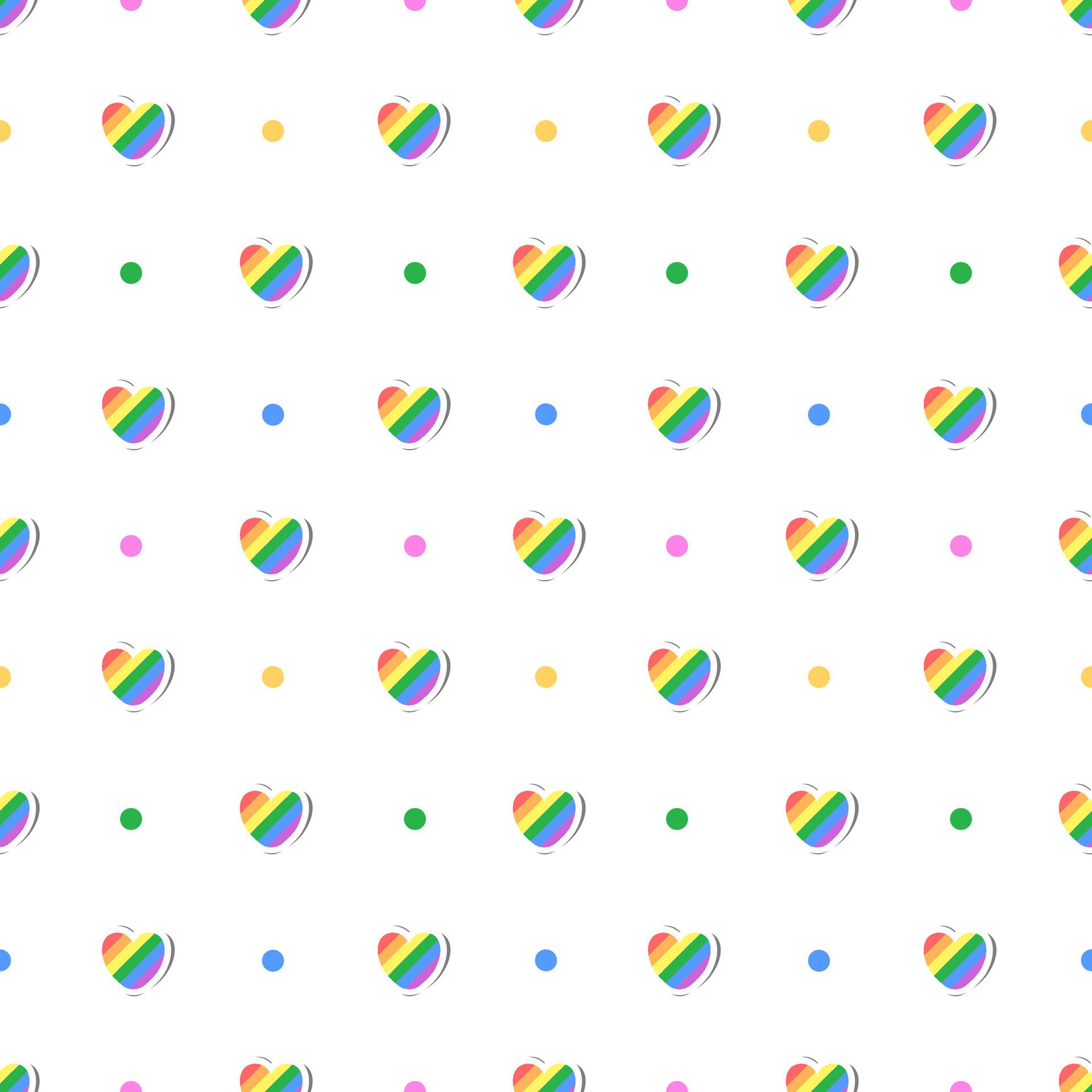 Seamless pattern of pride symbols, rainbow hearts, love wins concept for pride month theme Free Vector