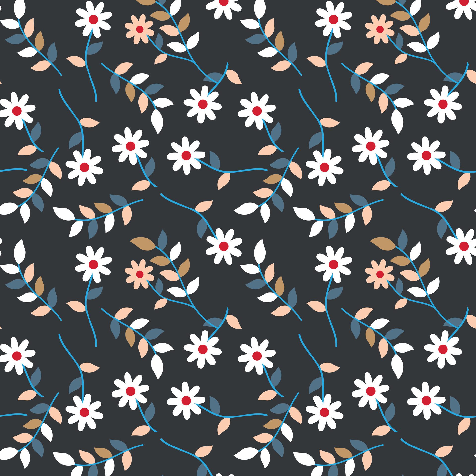 Fashionable pattern with small flowers. Floral seamless background for textiles, fabrics, covers, wallpapers, print, gift wrapping and scrapbooking. Free Vector