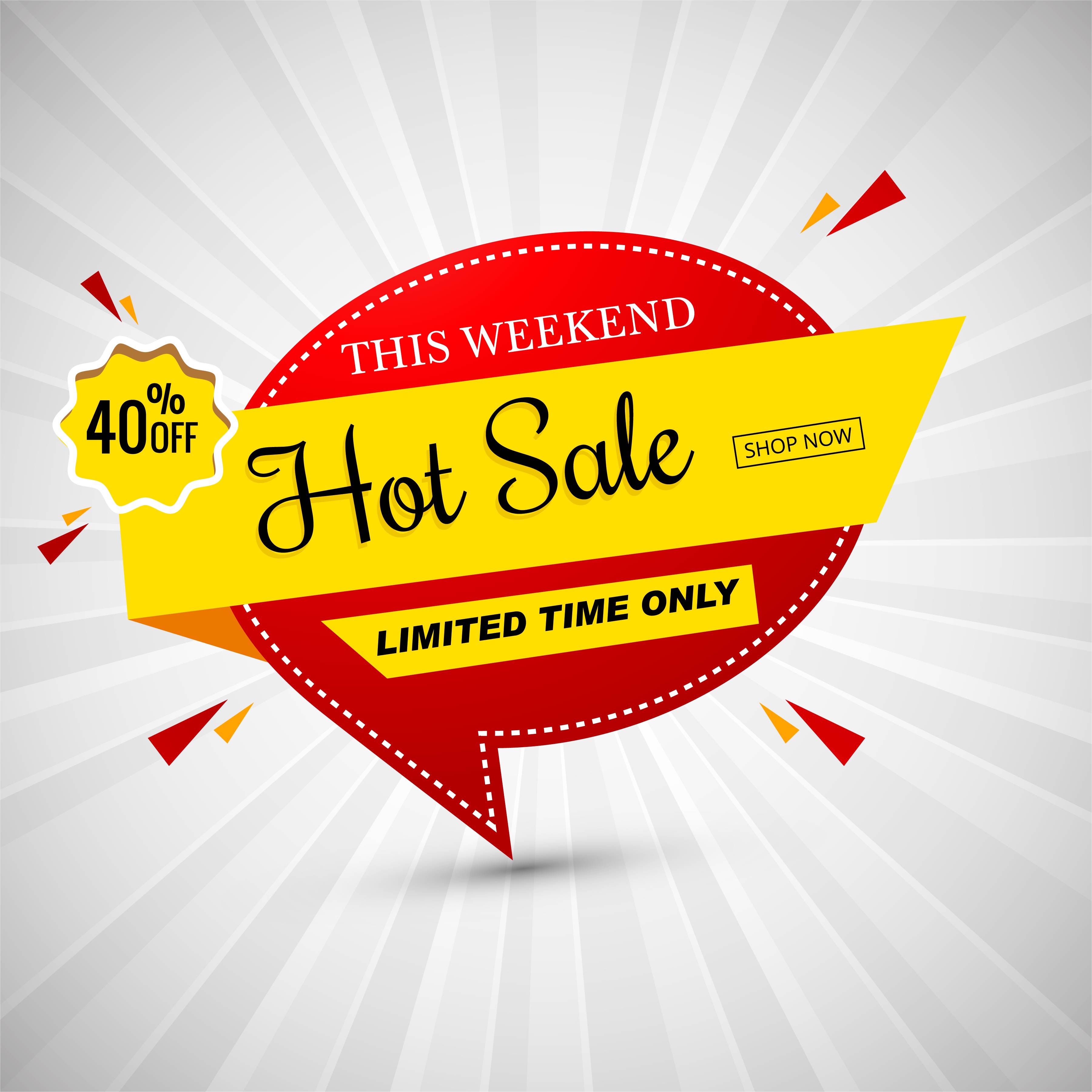 Hot Sale colorful banner vector illustration Free Vector