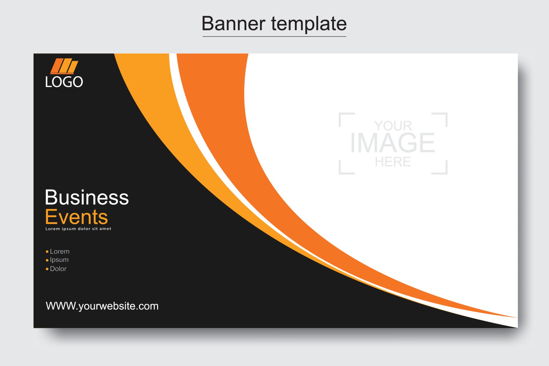 Vector abstract design web banner template. Web Design Elements – Header Design. Abstract geometric web banner template on grey background. Free Vector