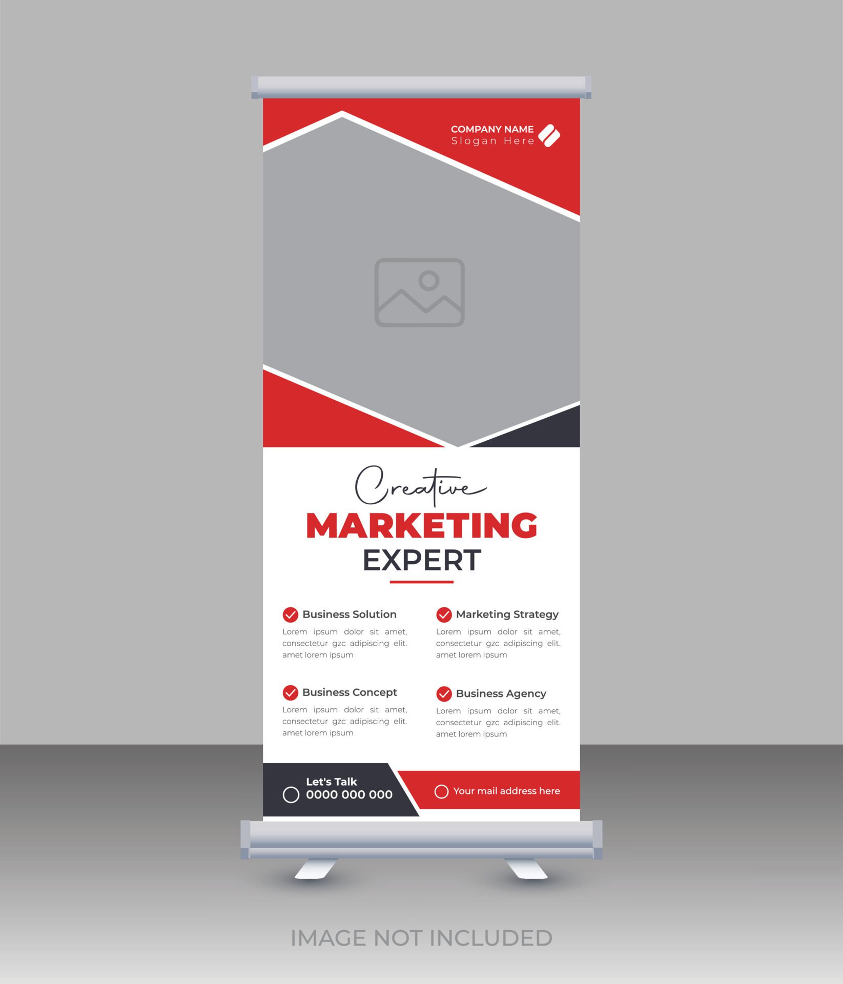 Corporate roll up banner design Free Vector