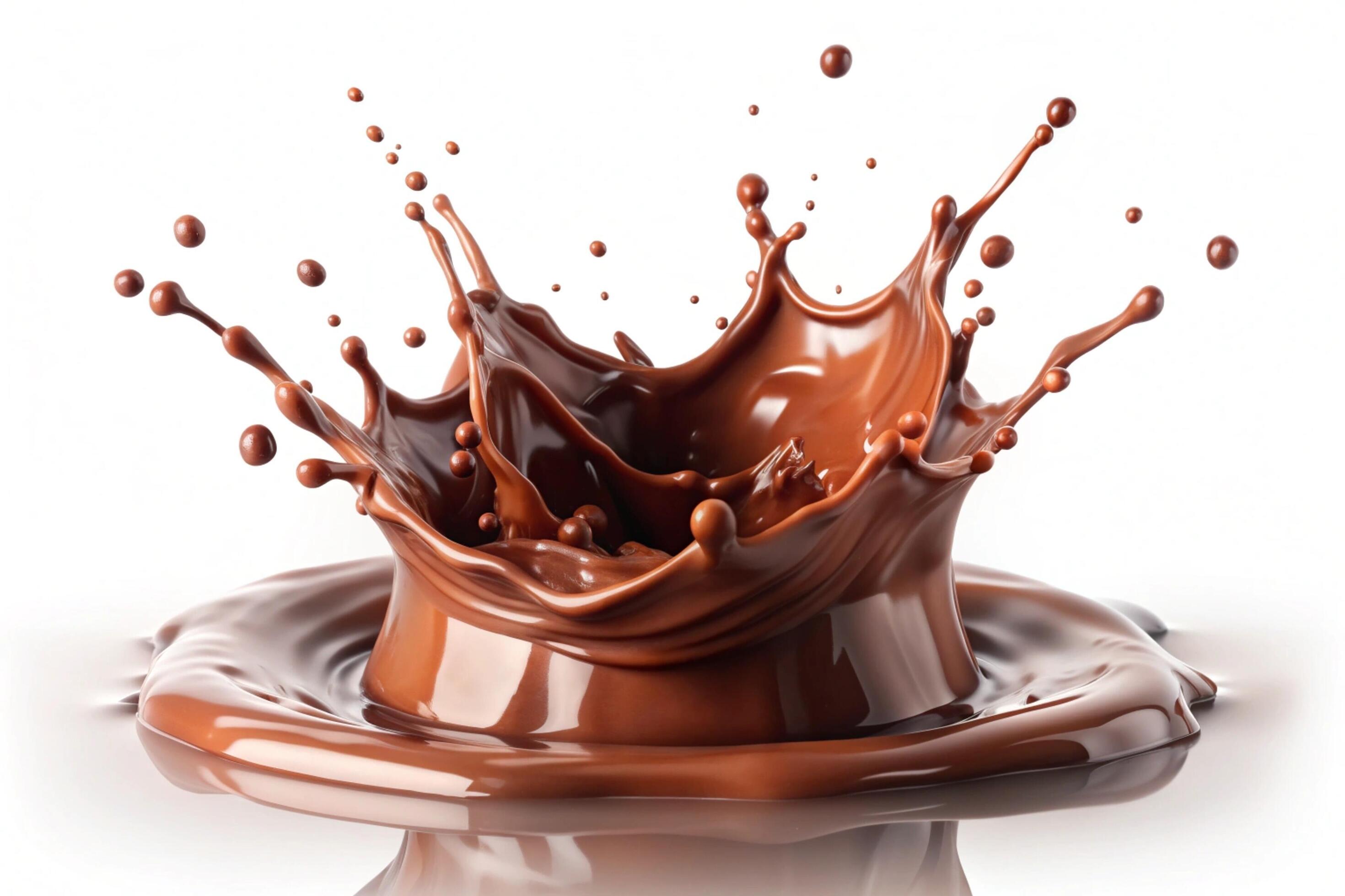 Chocolate splashes on white background Stock Free