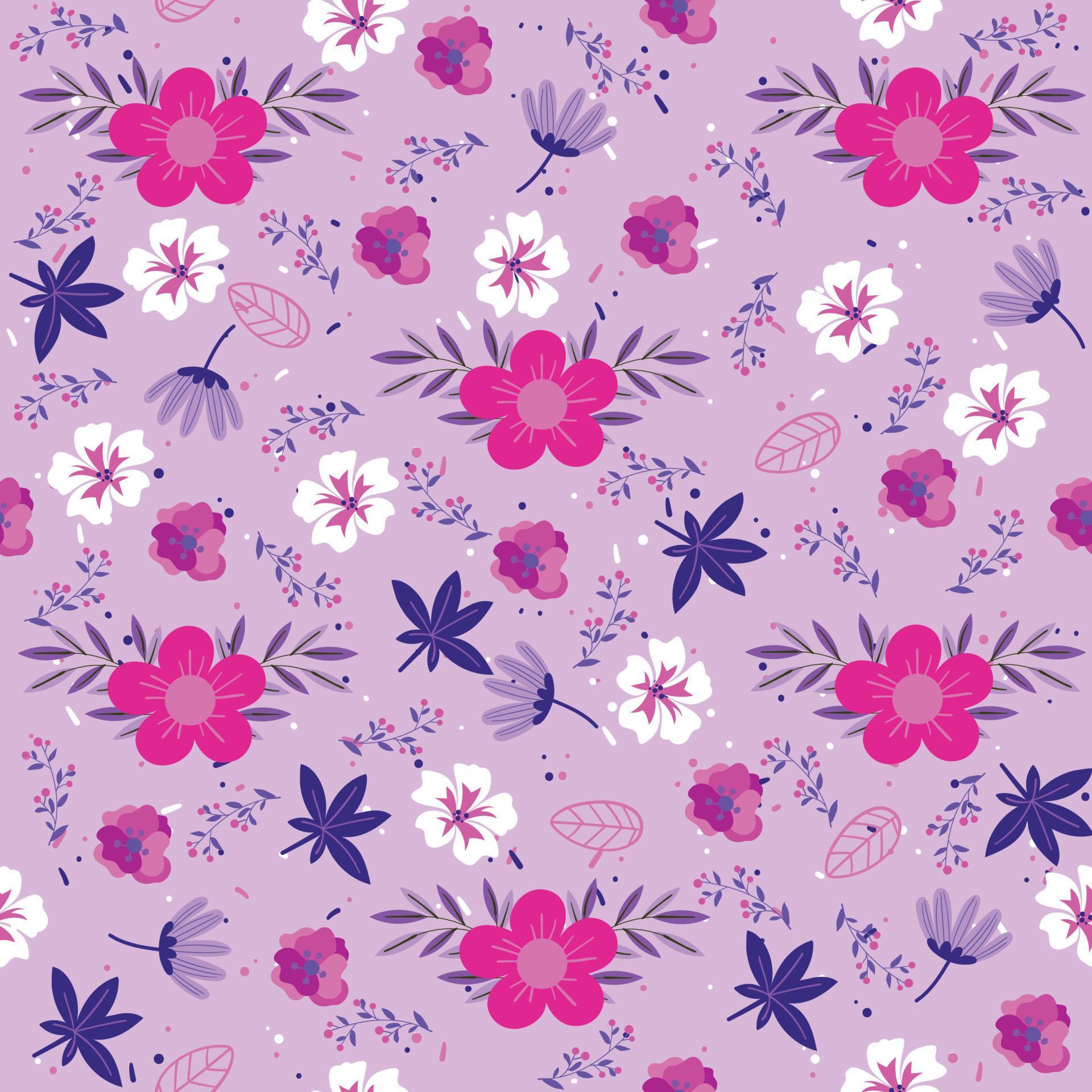 Floral seamless pattern Hand drawn colorful flowers Natural background with colorful painted flowers Stock Free