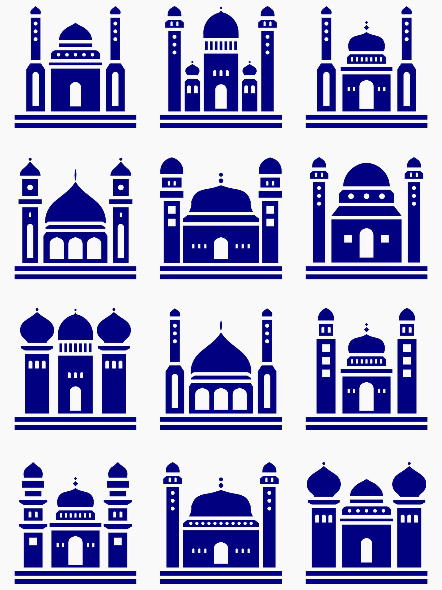 Mosque muslim pattern for decoration, background, panel, and cnc cutting Free Vector