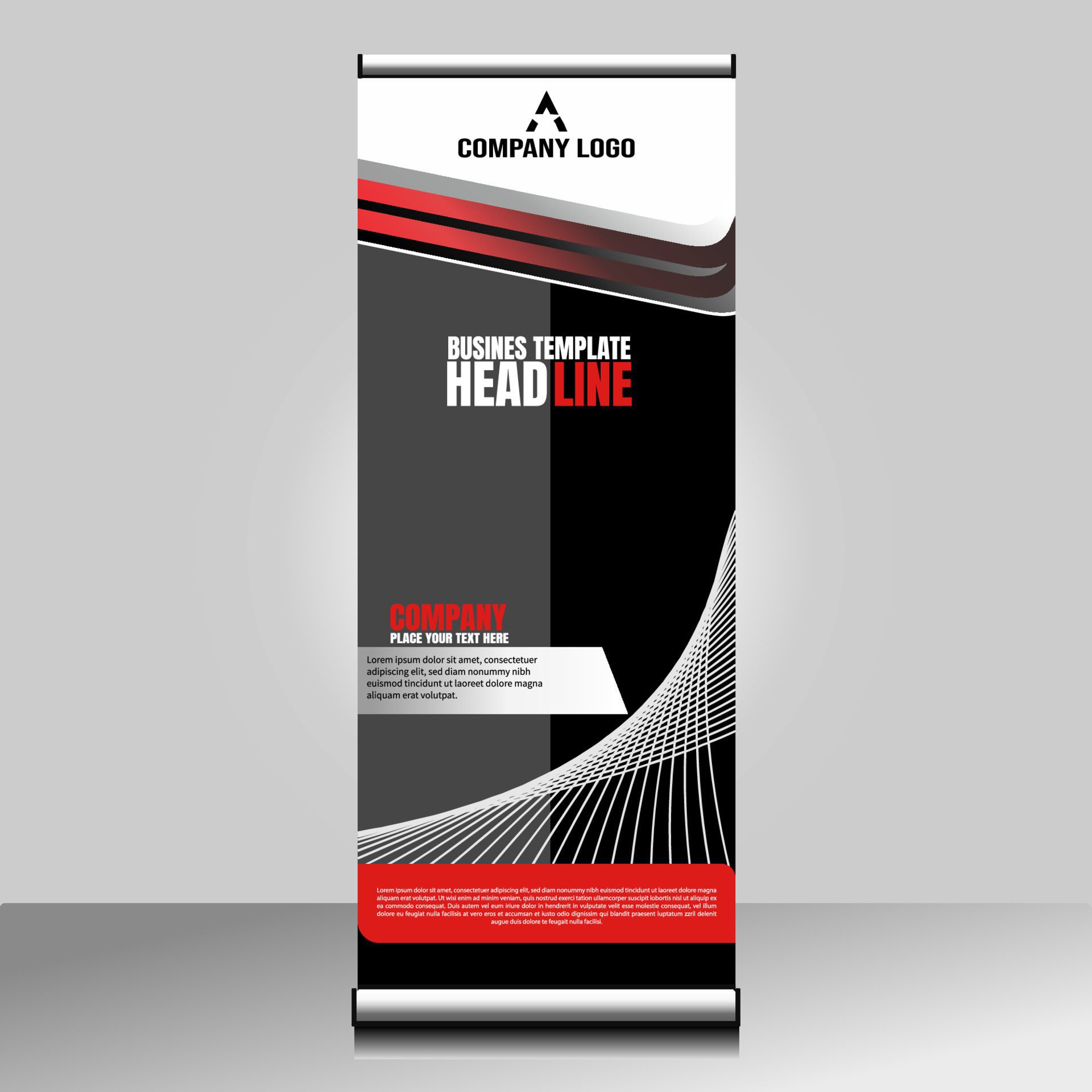 roll up banner suitable for corporate advertising Free Vector and Free SVG