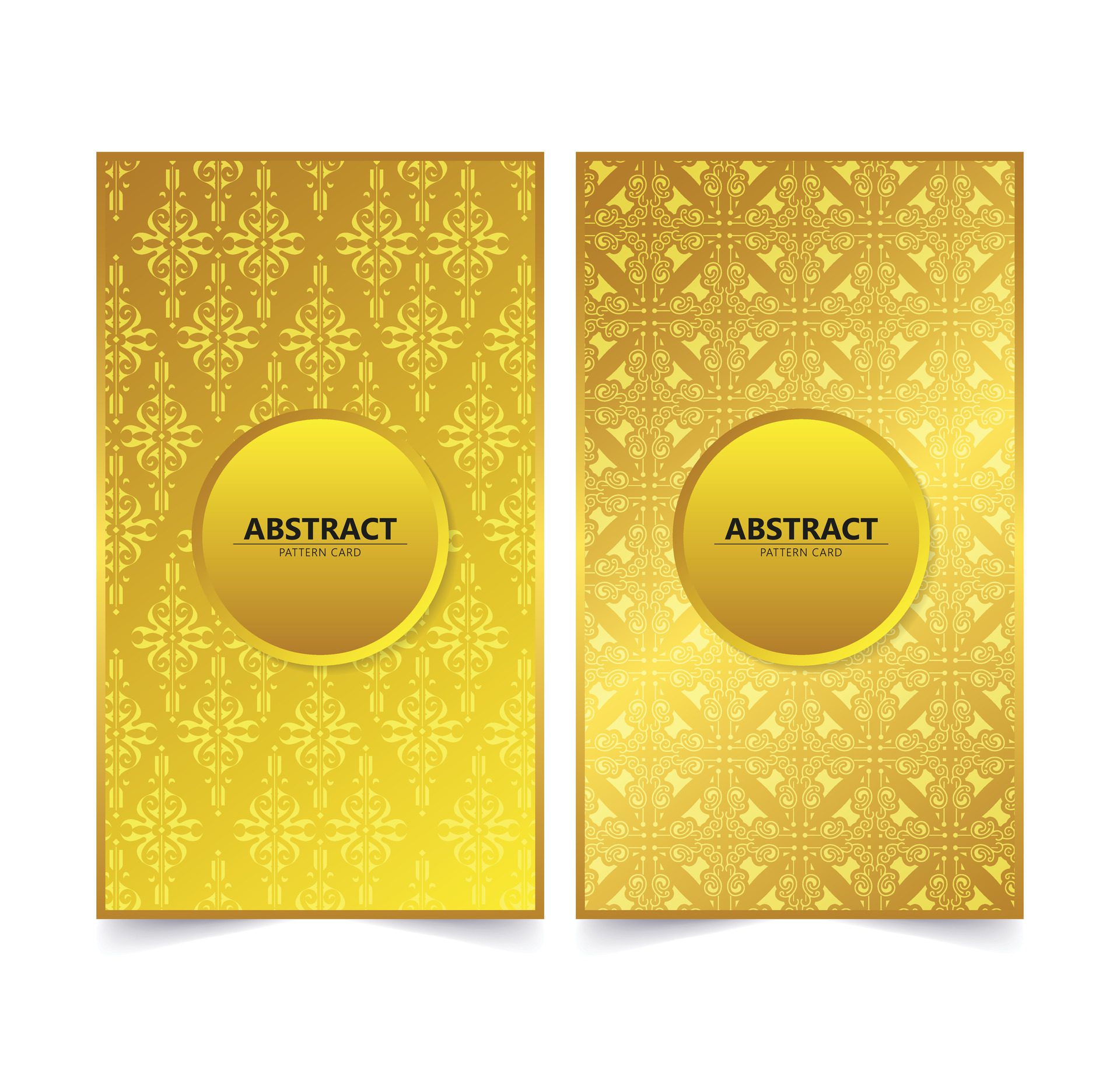 elegant gold pattern card design template Free Vector