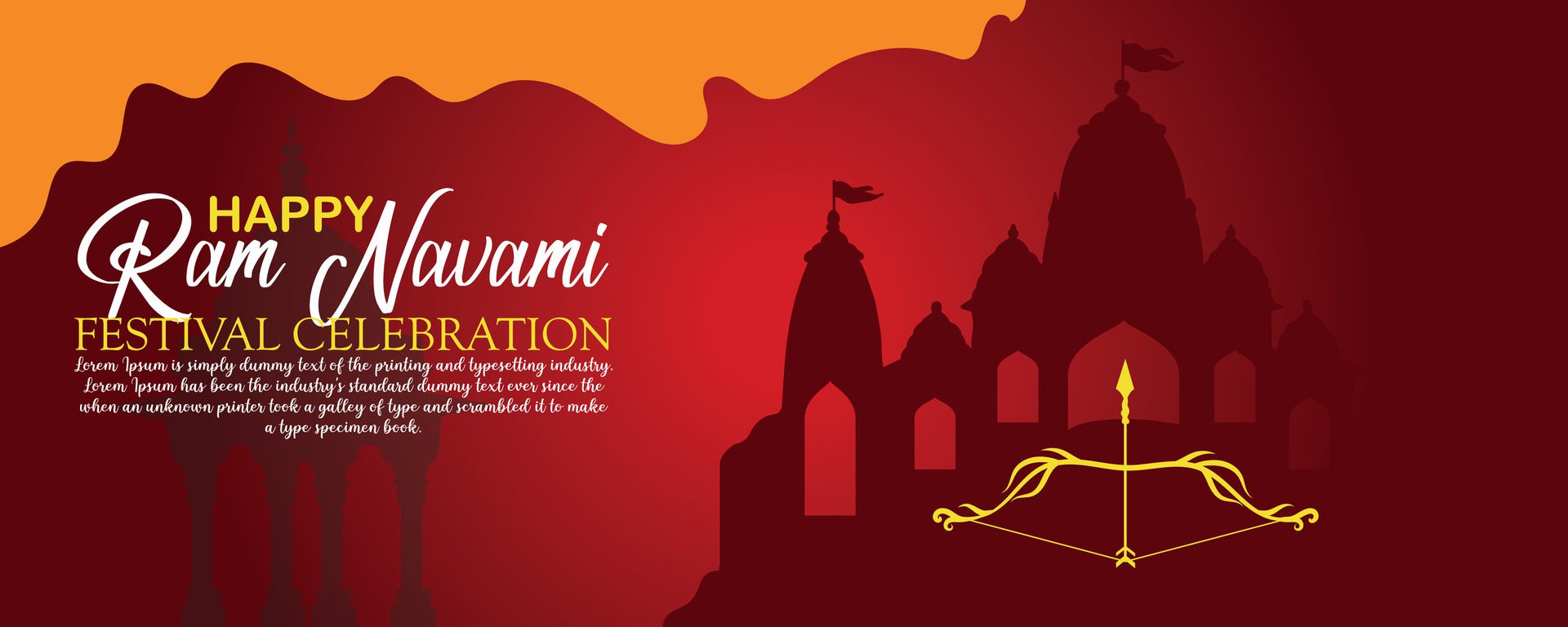 Happy Ram Navami cultural Banner Hindu festival vertical post wishes celebration card Ram Navami celebration background Free Vector