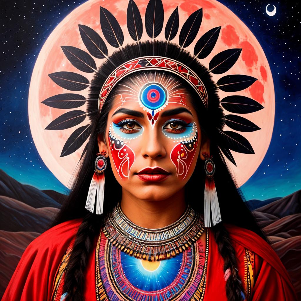 Devine feminine, native american by @ai_generated