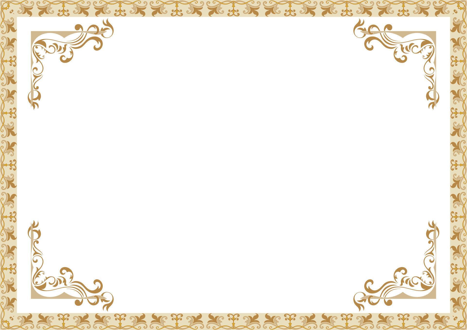 golden vintage frame Thai pattern corner decoration for cards, vintage, baroque, abstract flowers Stock Free