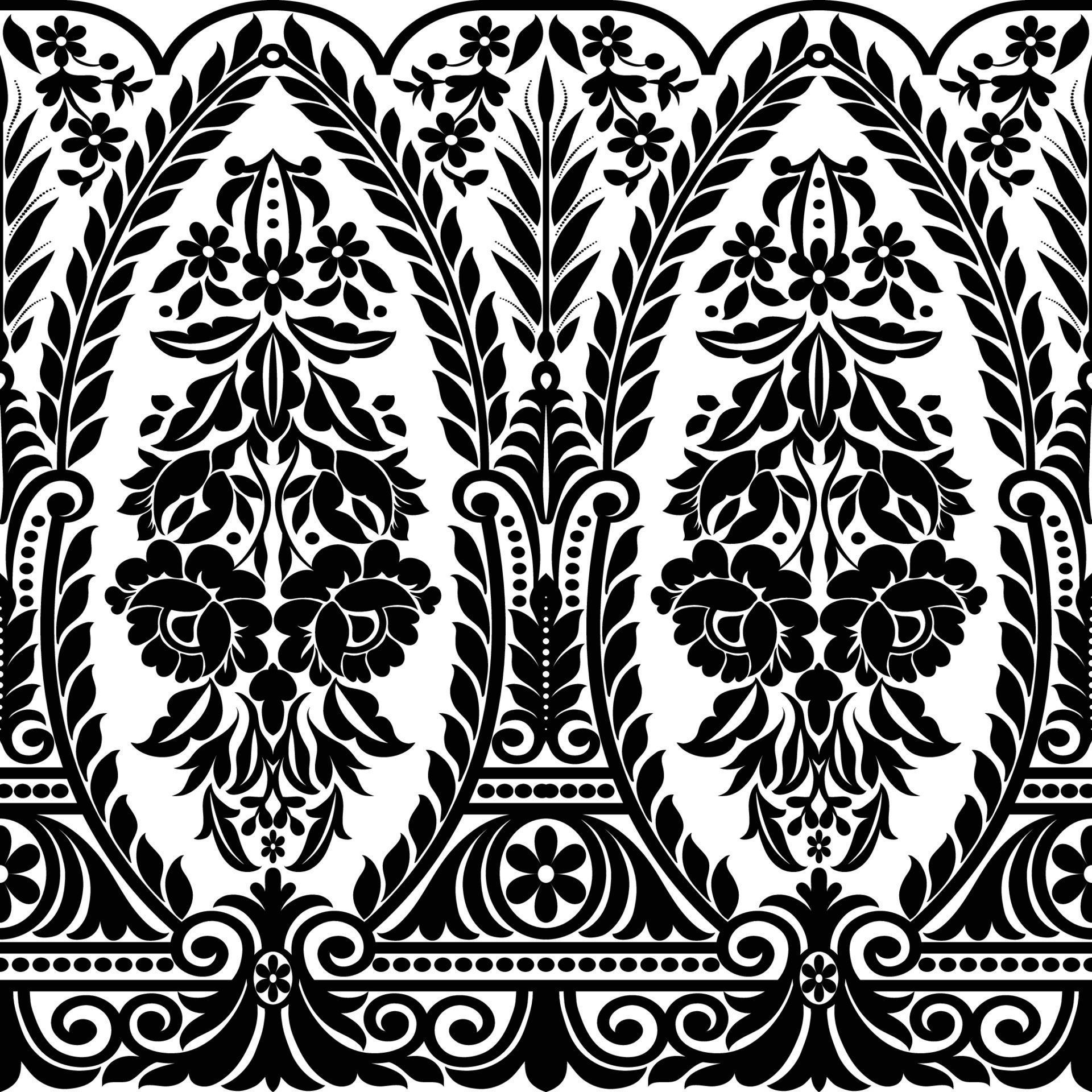 Abstract seamless lace pattern with flowers Stock Free