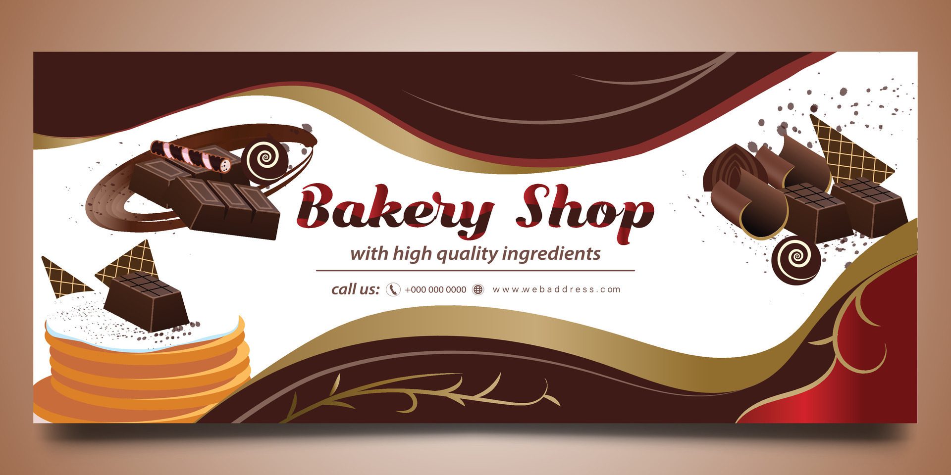 Bakery Shop banner design Free Vector