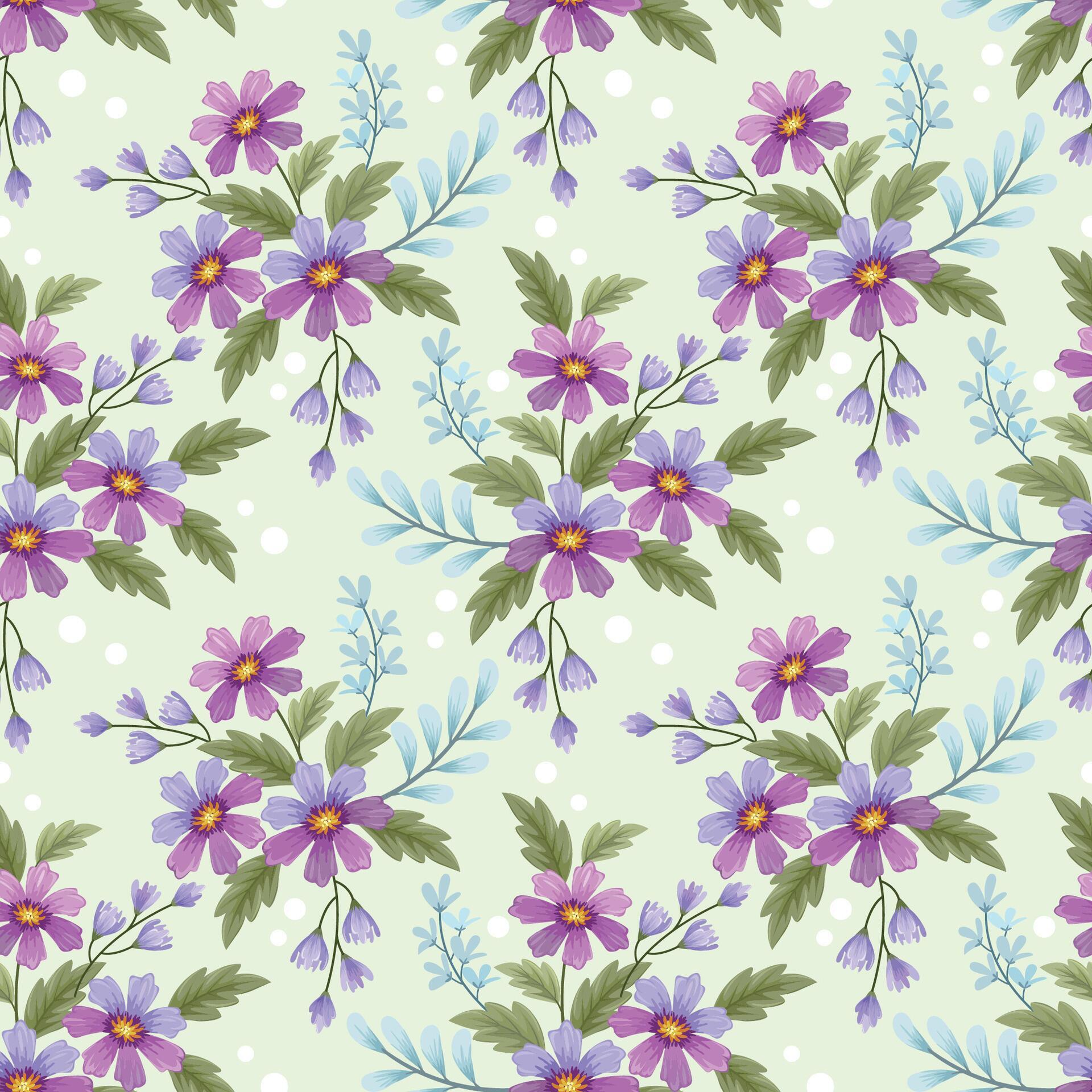 Colorful flowers seamless pattern. Stock Free