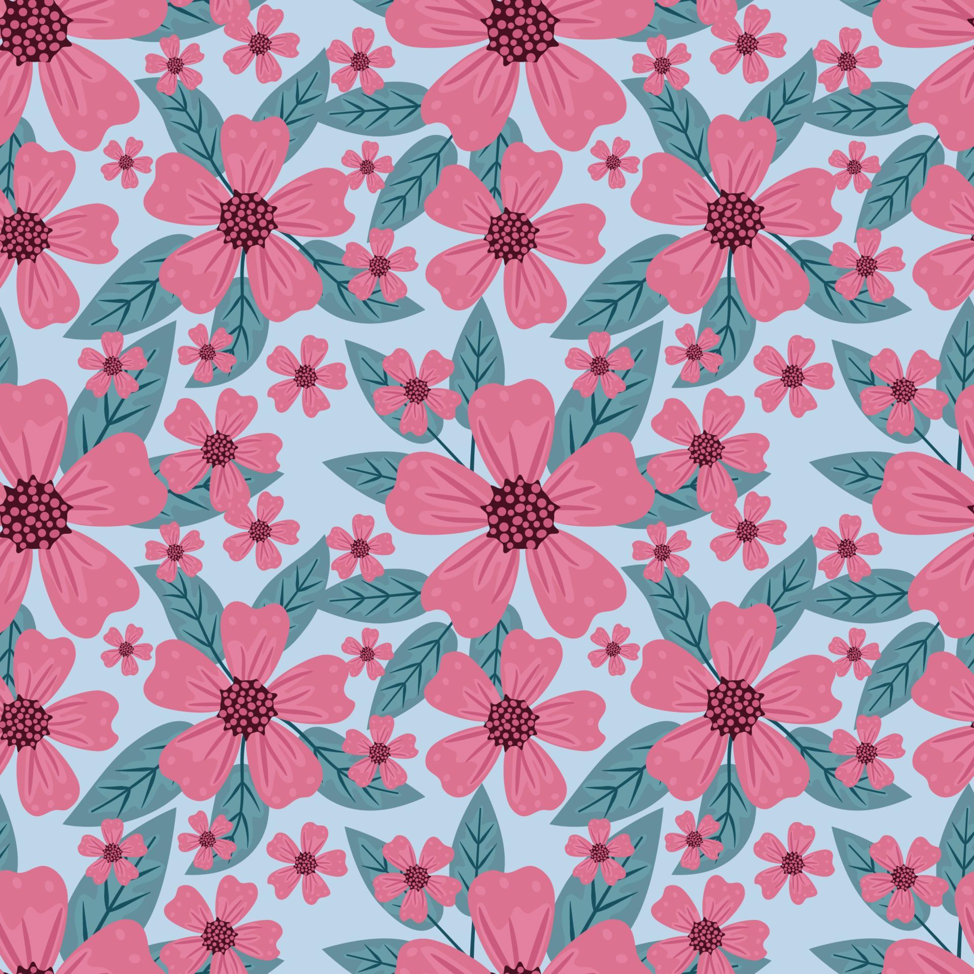 Botanicals Flowers and Leave Seamless Pattern for Fabric Textile Wallpaper. Stock Free