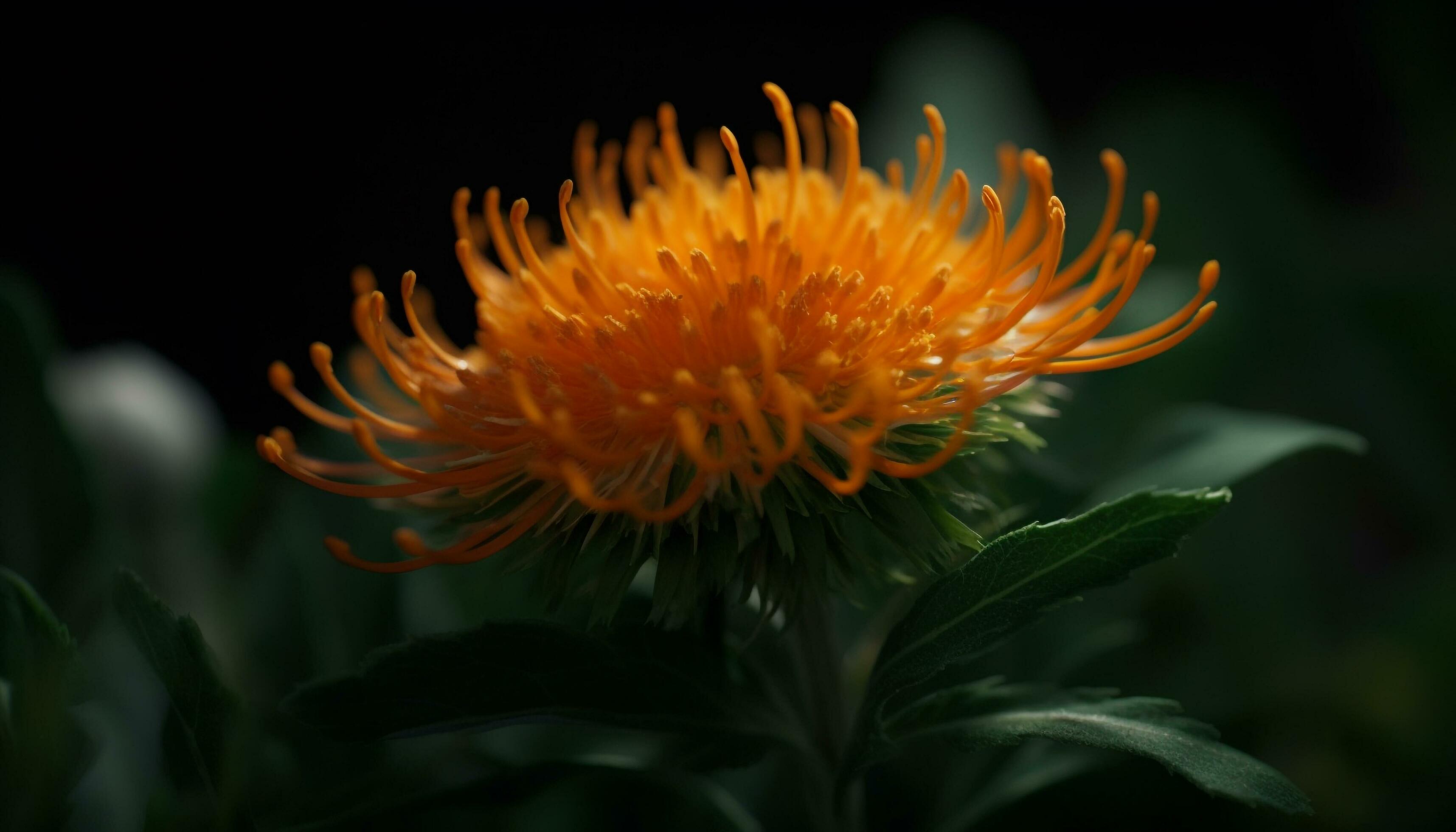 Vibrant yellow daisy in meadow, close up of single flower generated by AI Stock Free