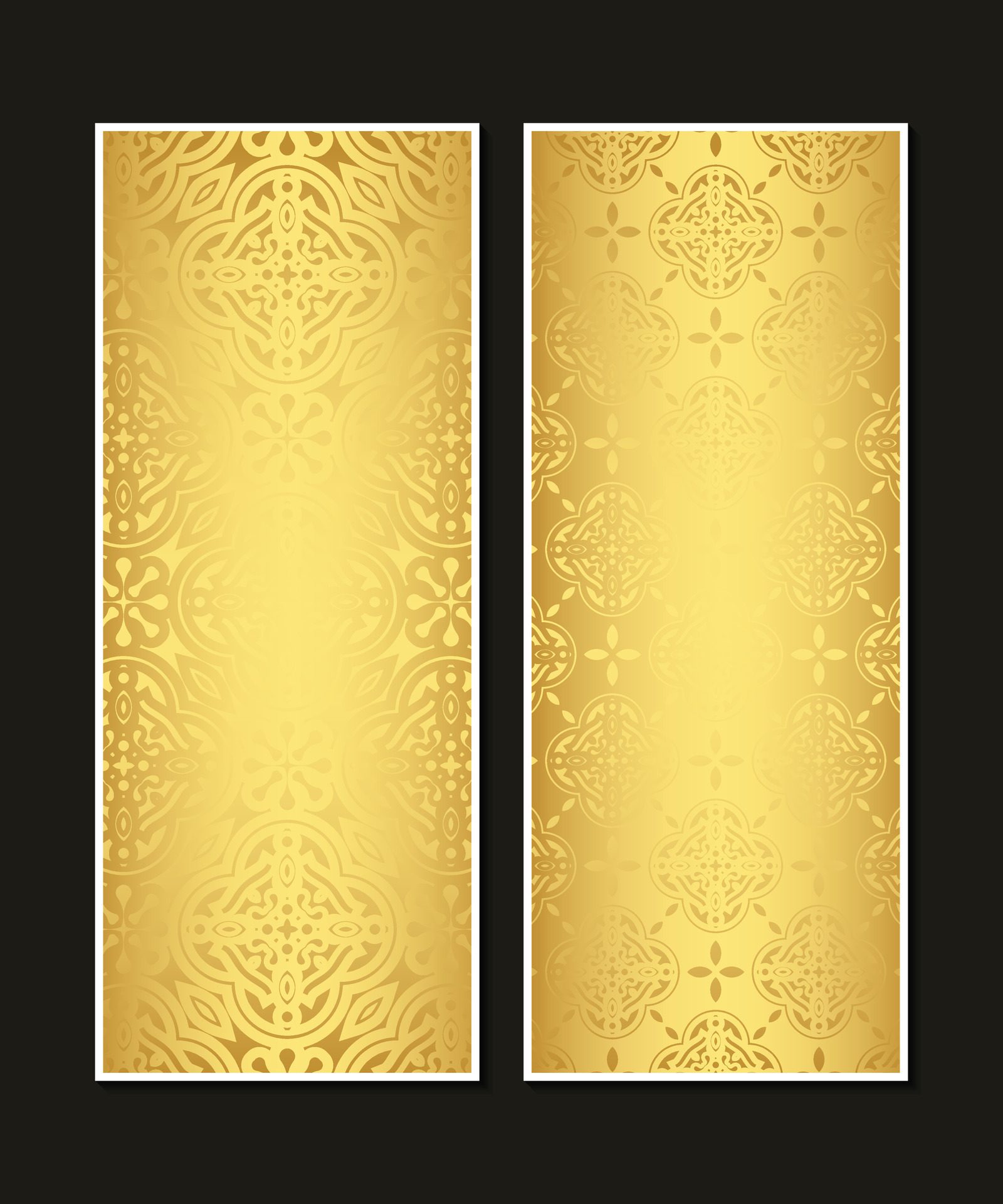 Gold vertical banner with minimal pattern Free Vector