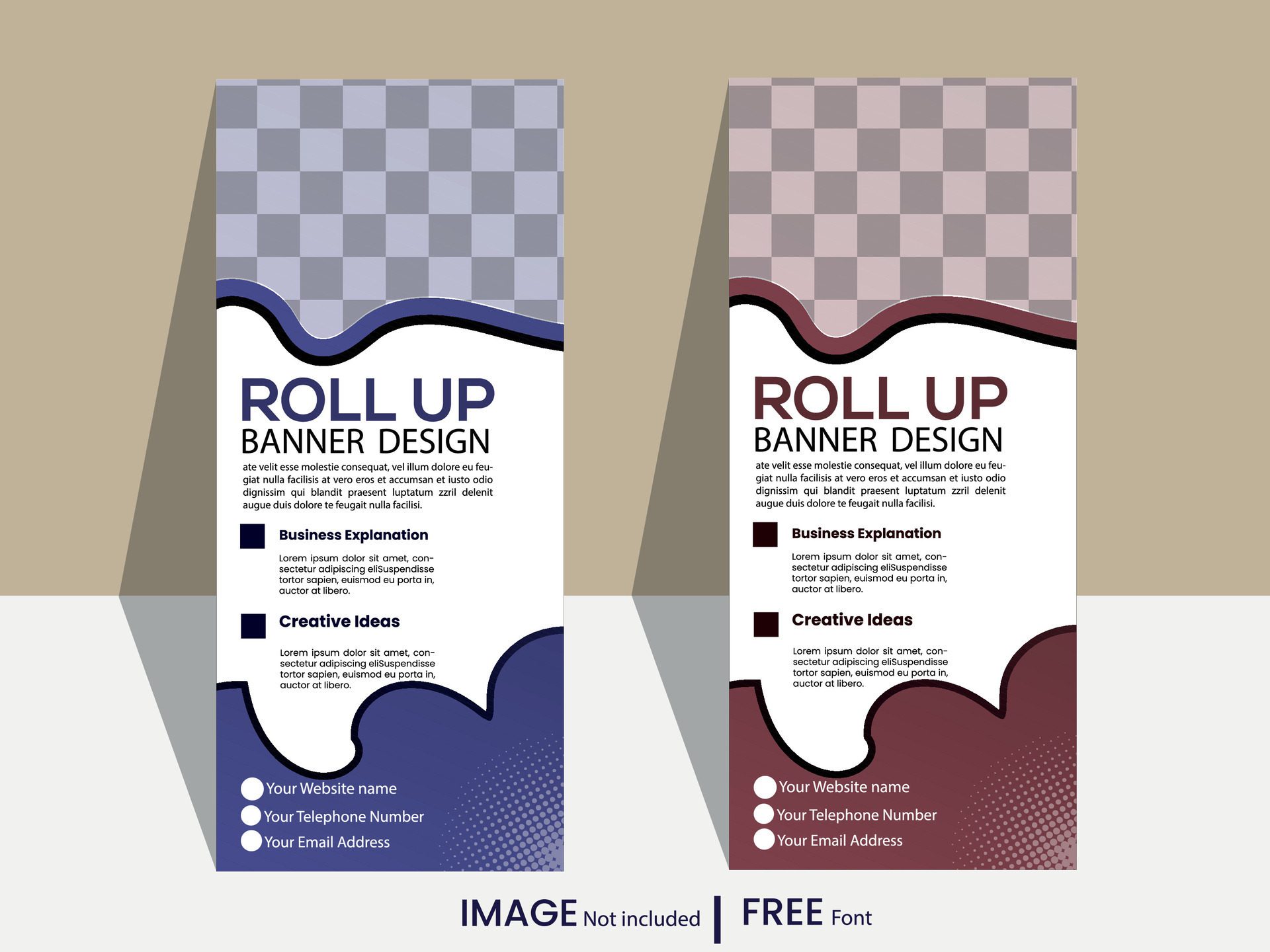 Business Roll up banner vertical template design, for brochure, business, flyer, infographics. modern Free Vector