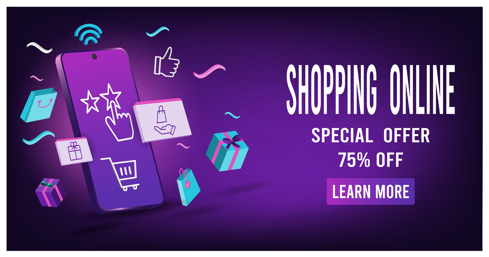 Shopping online concept for website, mobile application, web banner, info graphics or discount coupons. Vector illustration eps10 Free Vector