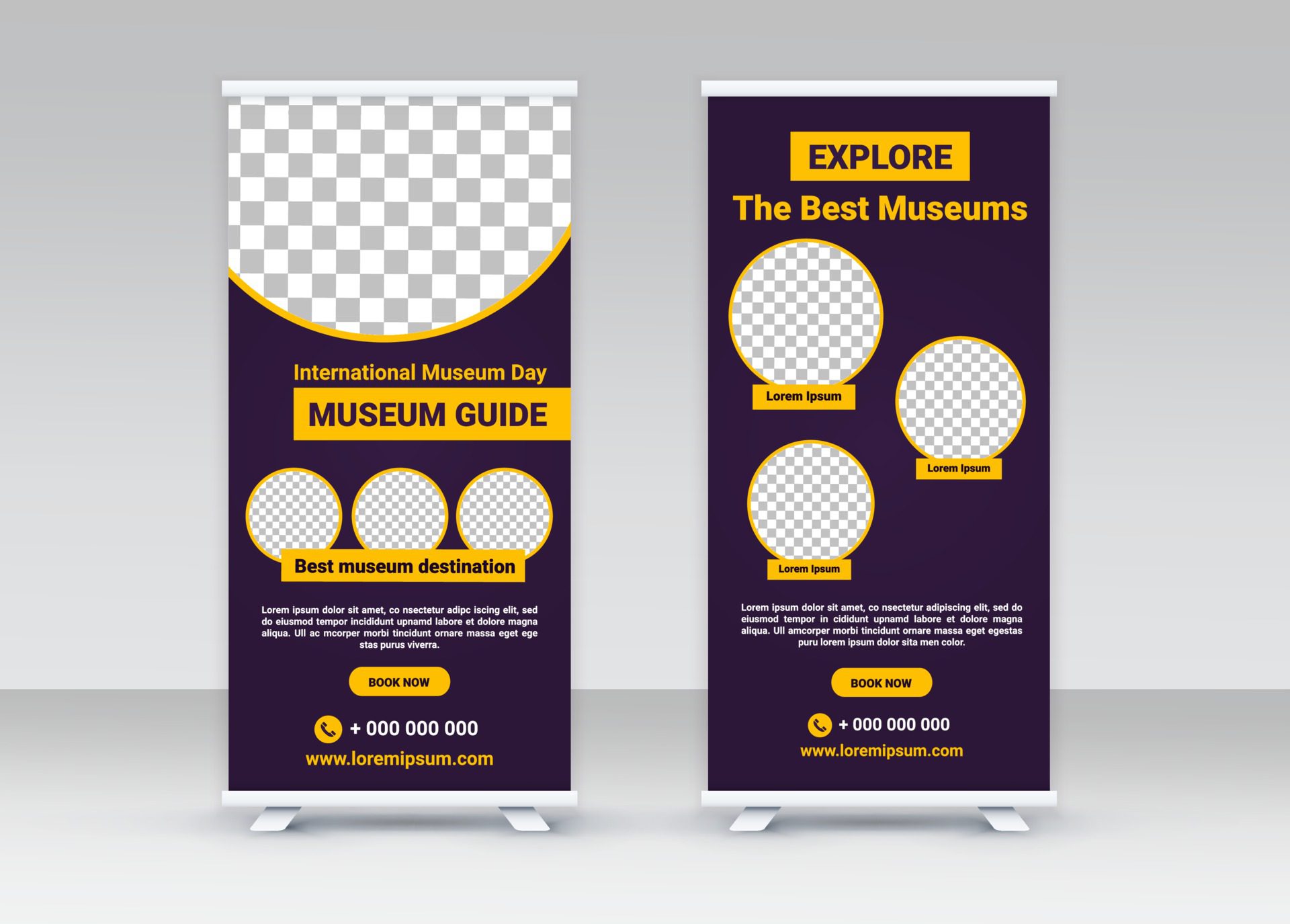 International Museum Day. Standee banner design. Editable template. Free Vector