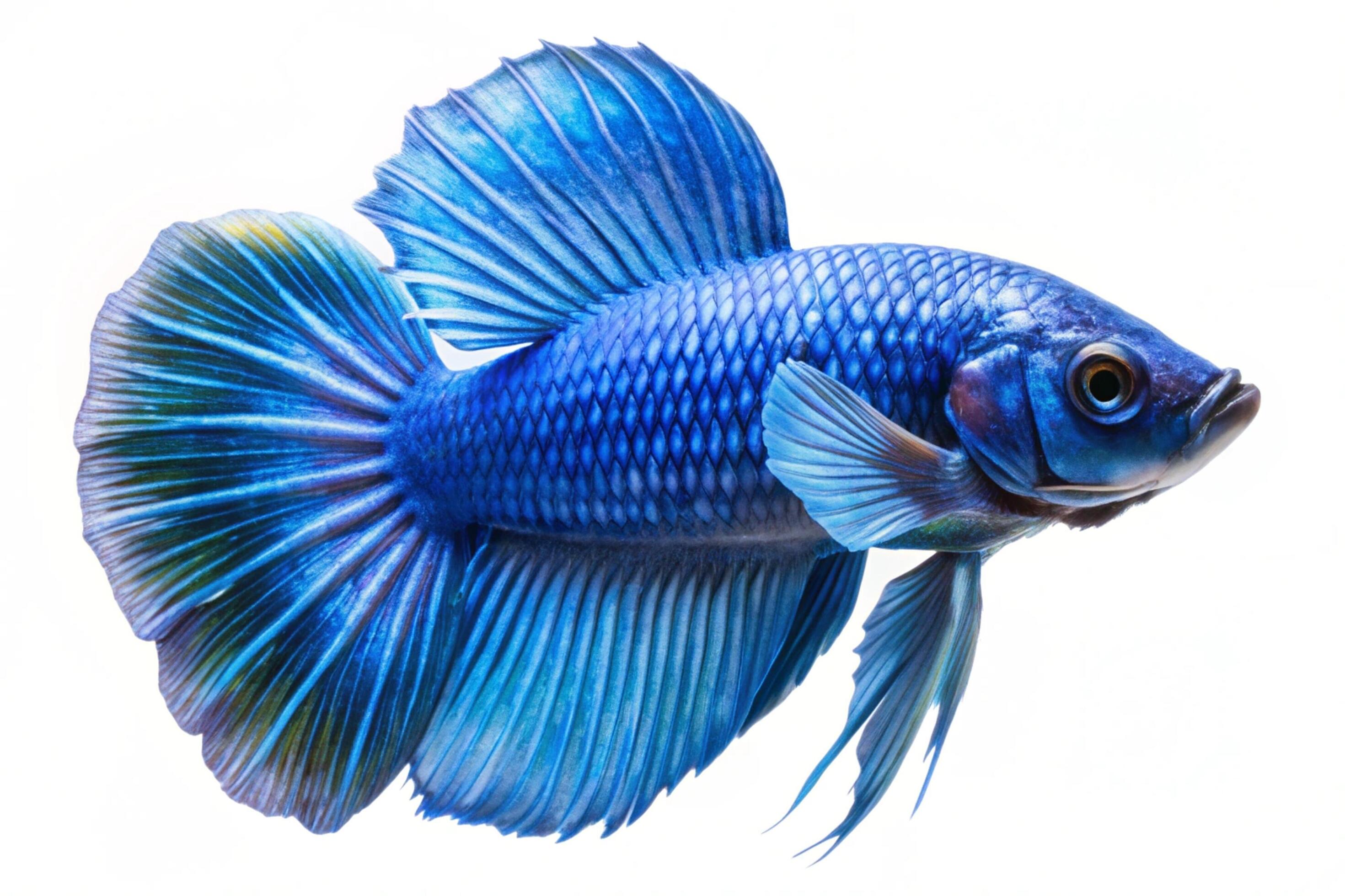 Blue ornamental fish isolated on white background Stock Free