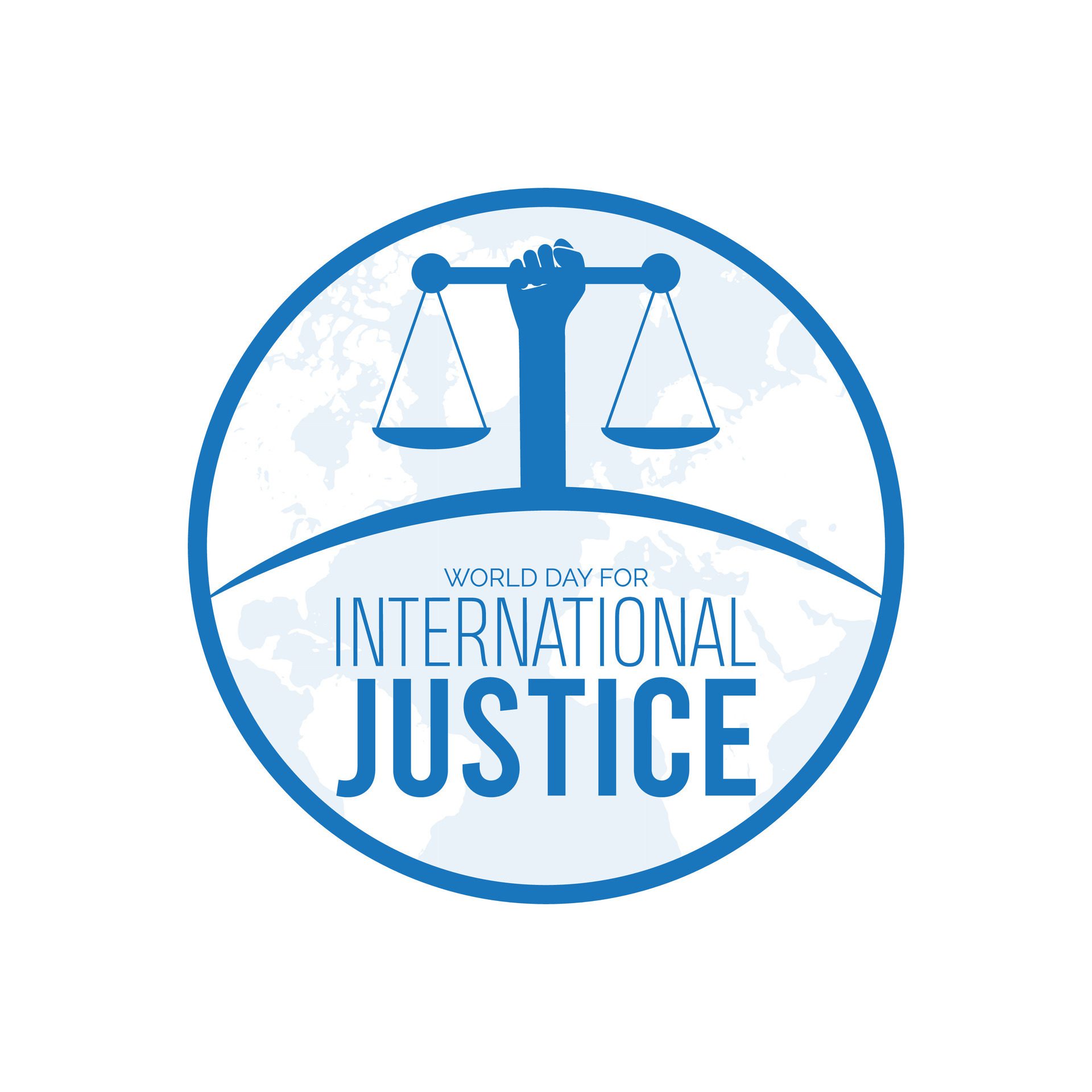 World Day for International Justice observed every year in July. Template for background, banner, card, poster with text inscription. Free Vector