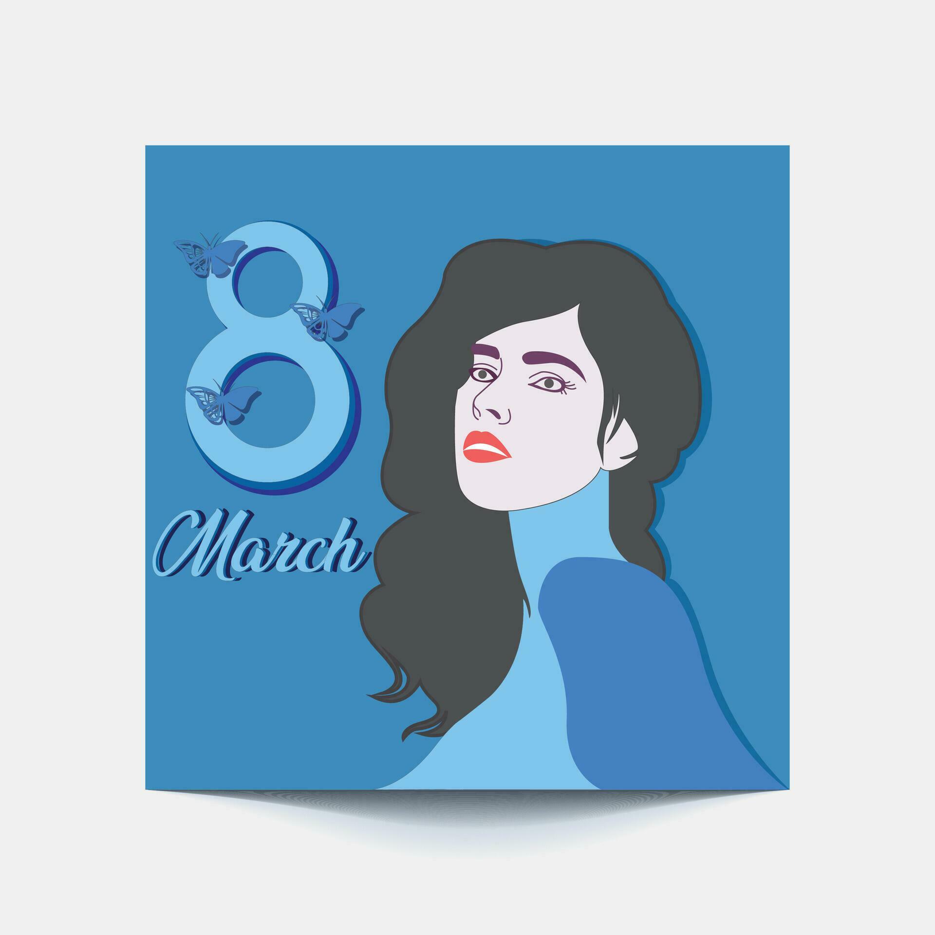 International Women’s Day 8 march with frame of flower and Paper art style. Stock Free