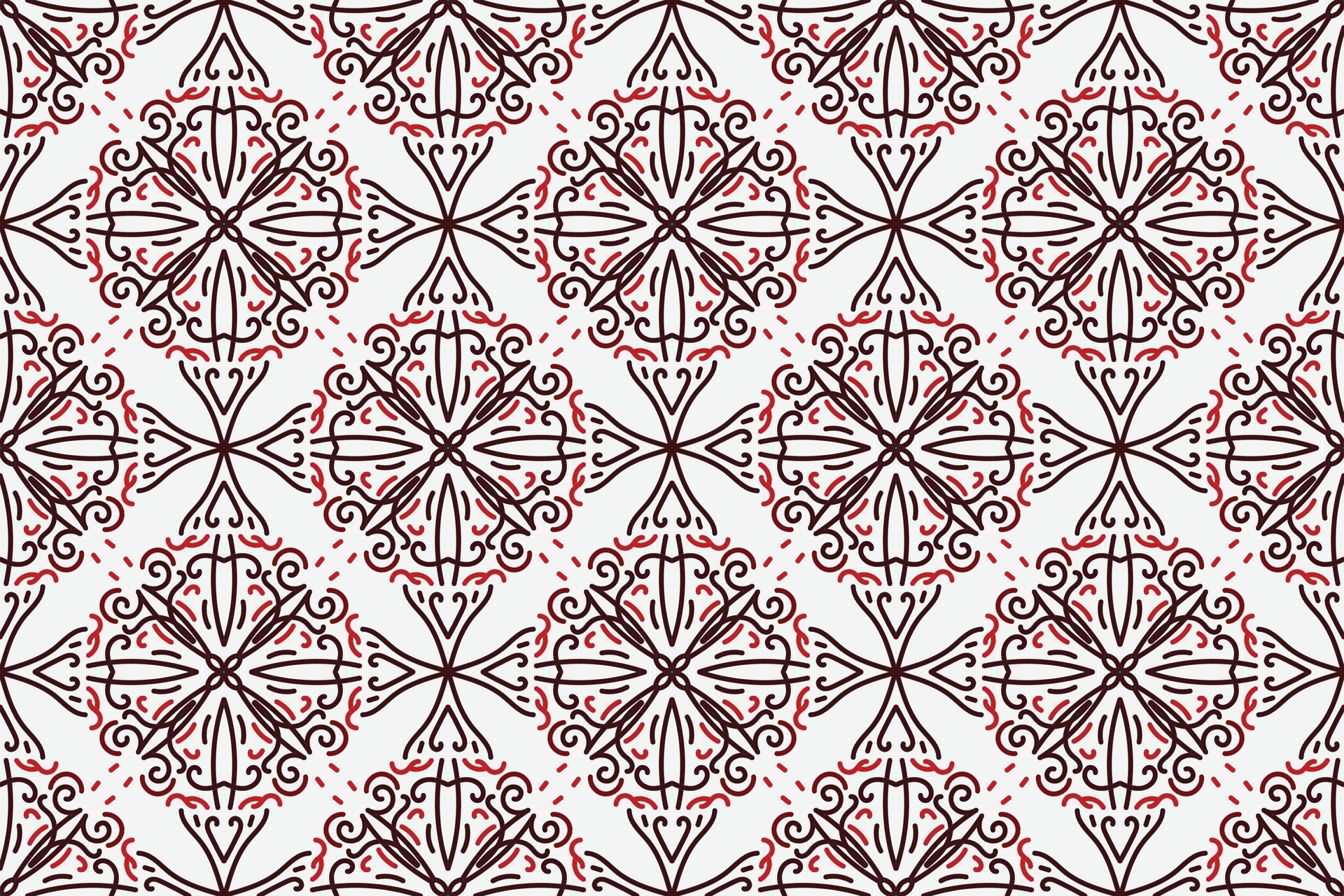 vintage seamless pattern with red and white color Free Vector