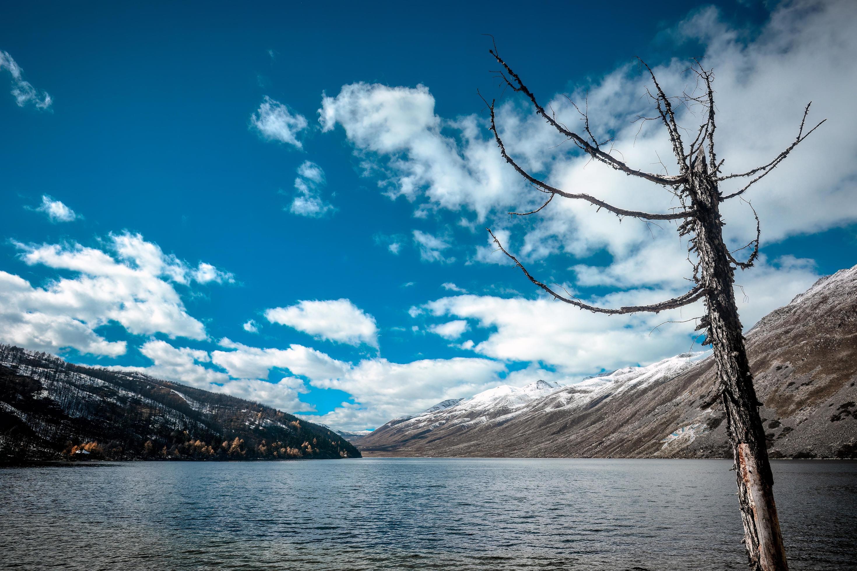 Spectacular scenery in the high mountains of western Sichuan, China, with different seasons Stock Free