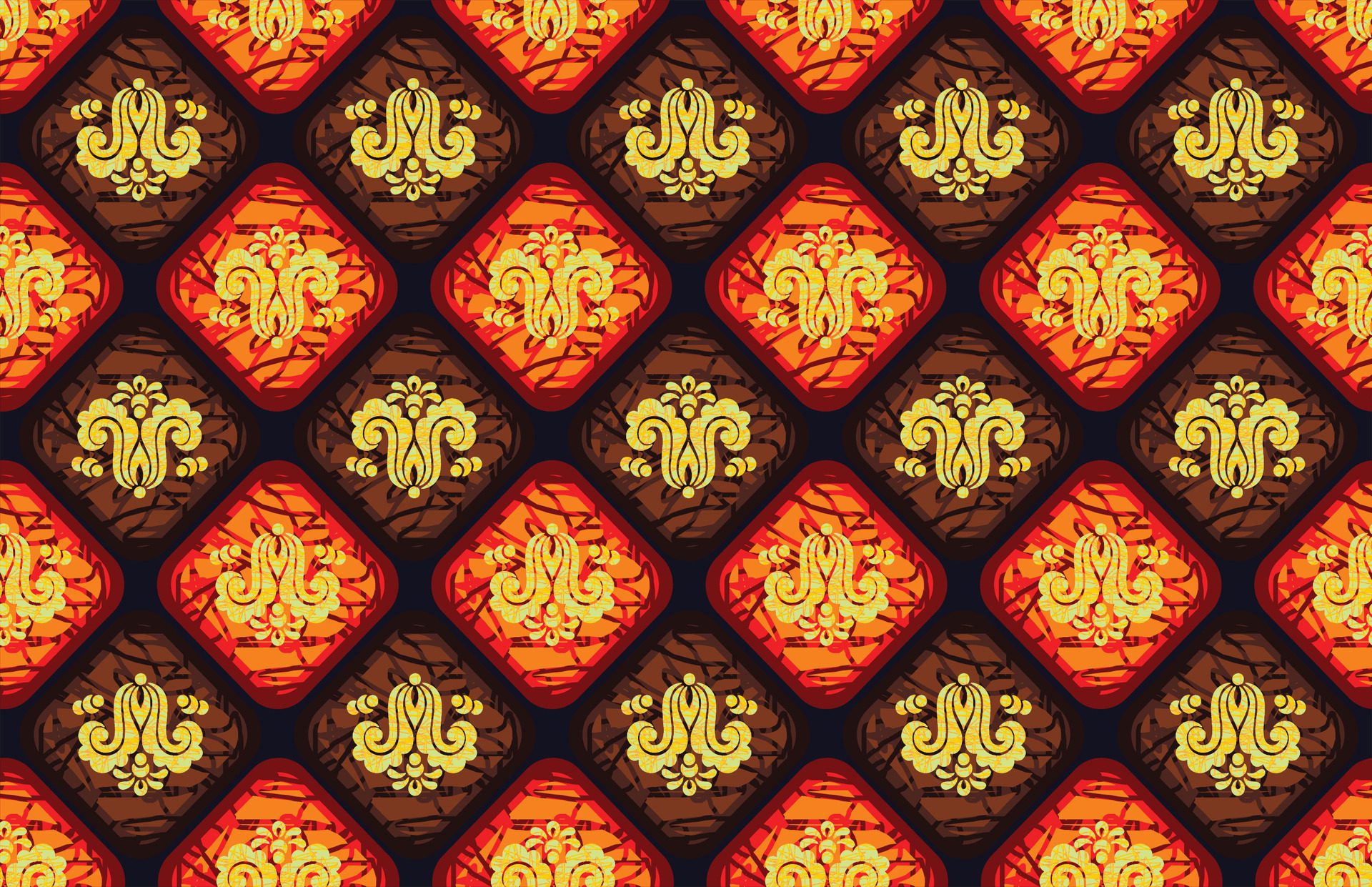 
									Indonesian batik motifs with very distinctive plant patterns Free Vector