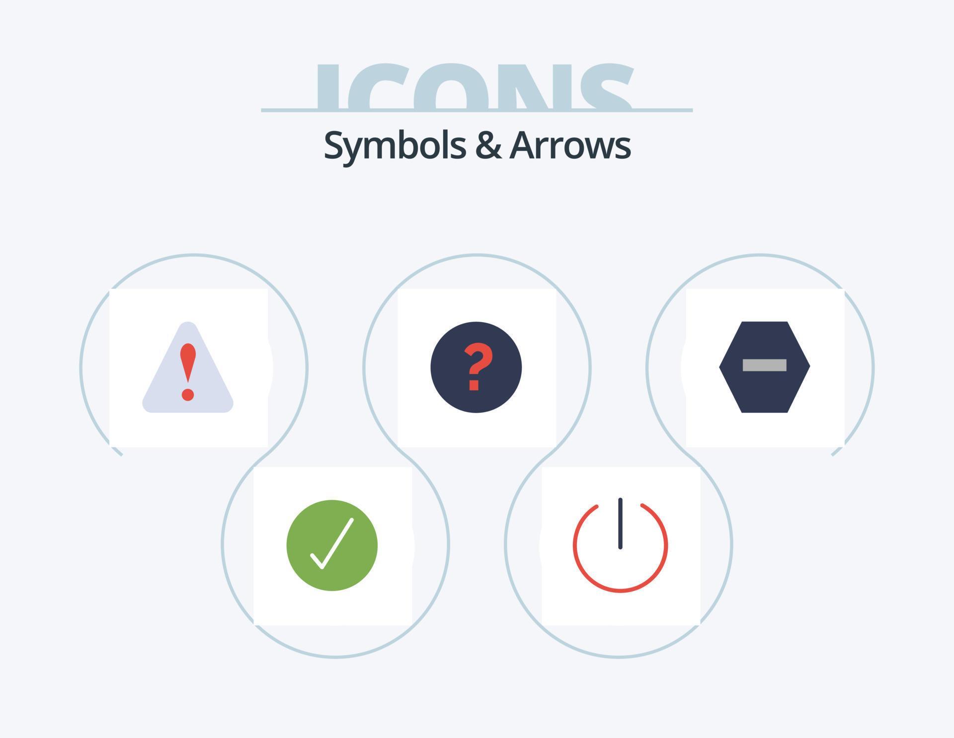 Symbols and Arrows Flat Icon Pack 5 Icon Design. . stop. triangle. denied. question Stock Free