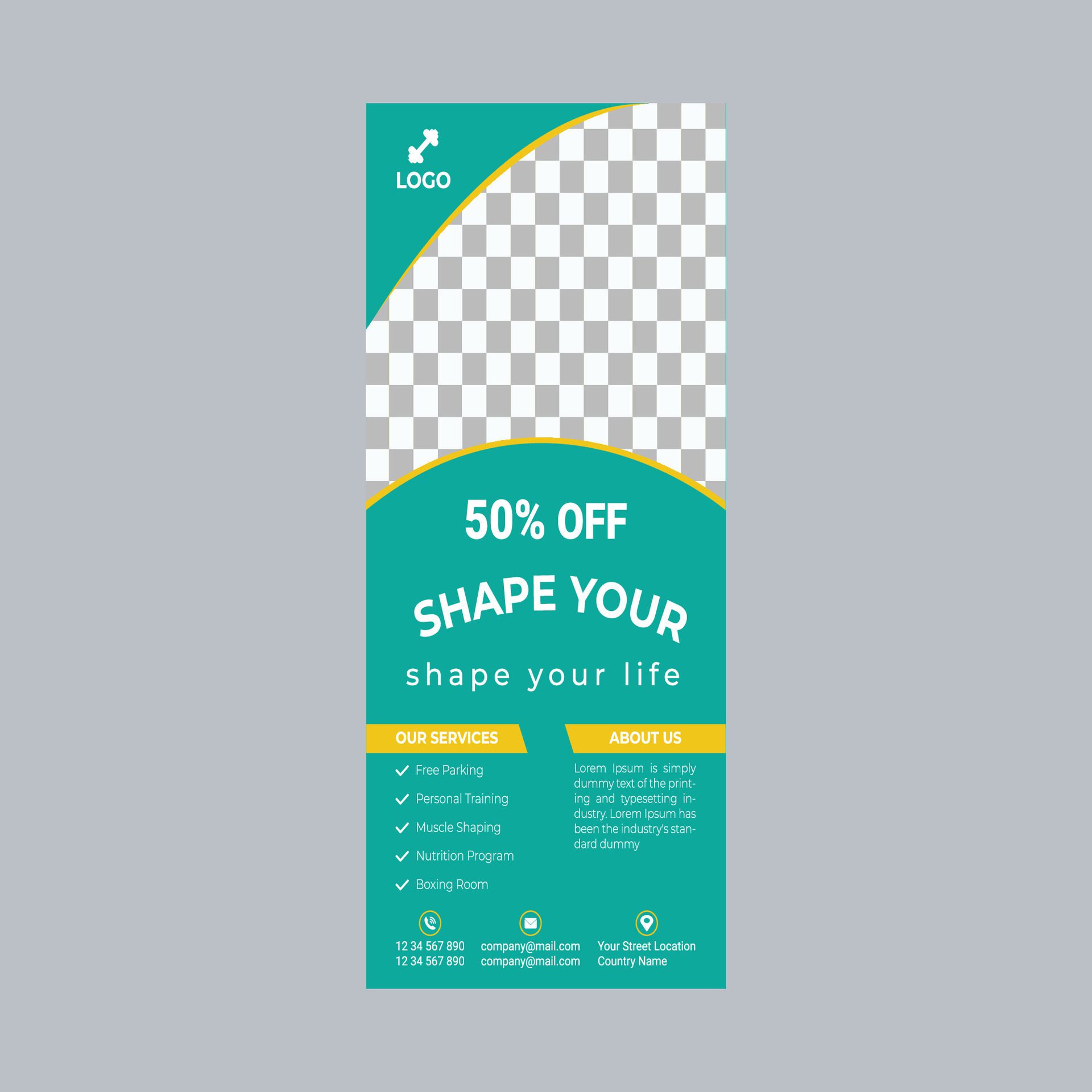 Modern business rollup banner design Free Vector