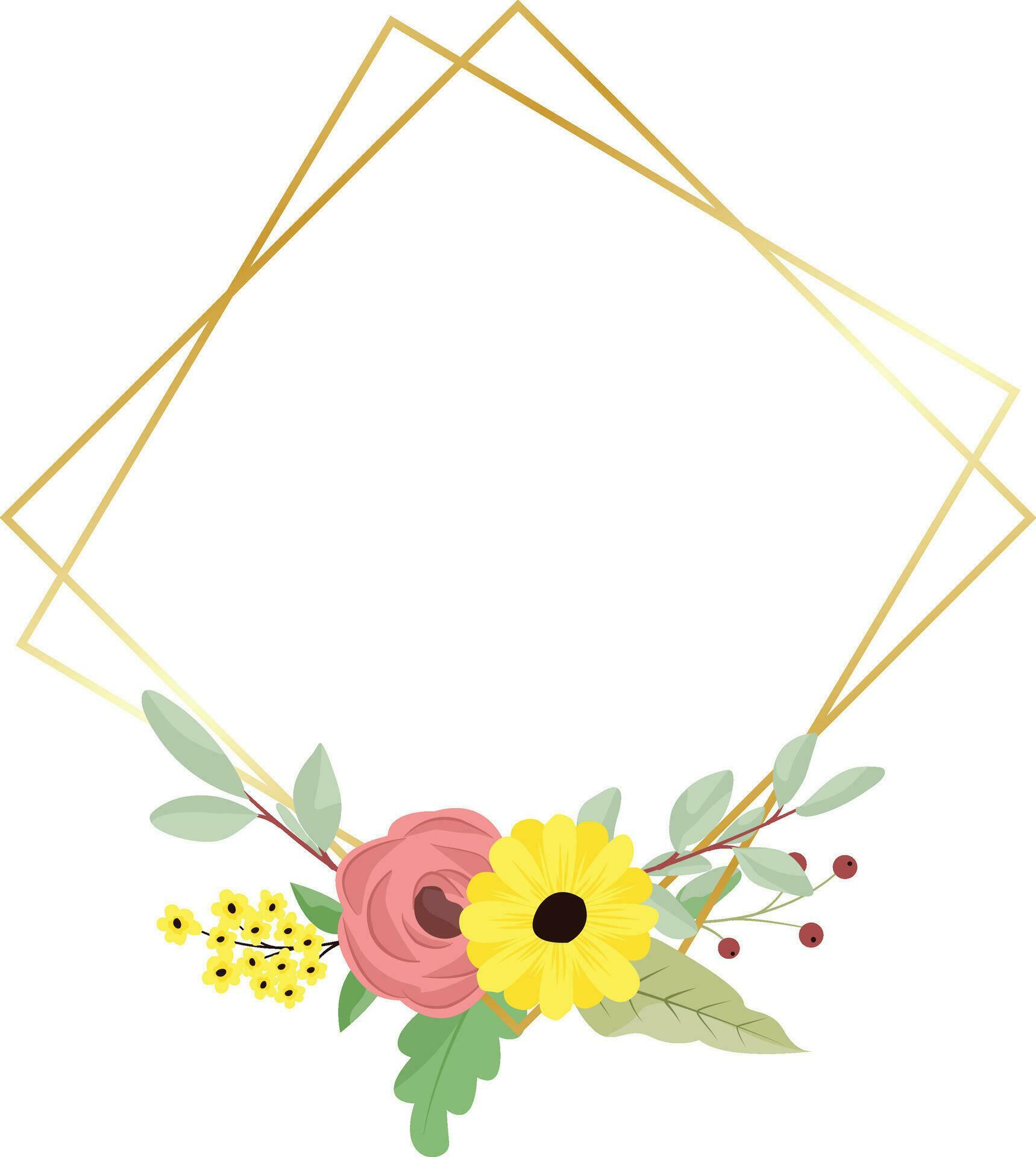 Flower Frame Wreath. Floral botanical flowers. for graphic designer decoration, product design, and cards Stock Free