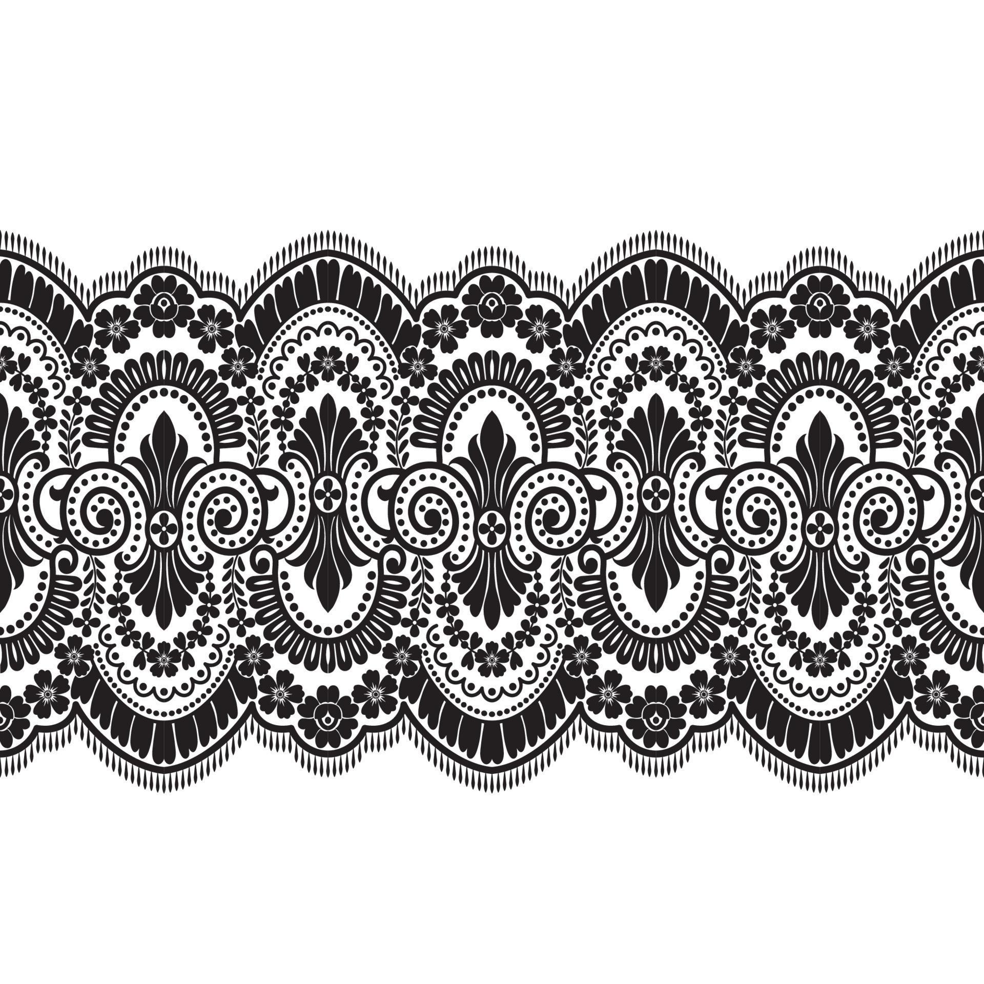 Abstract seamless lace pattern with flowers Stock Free