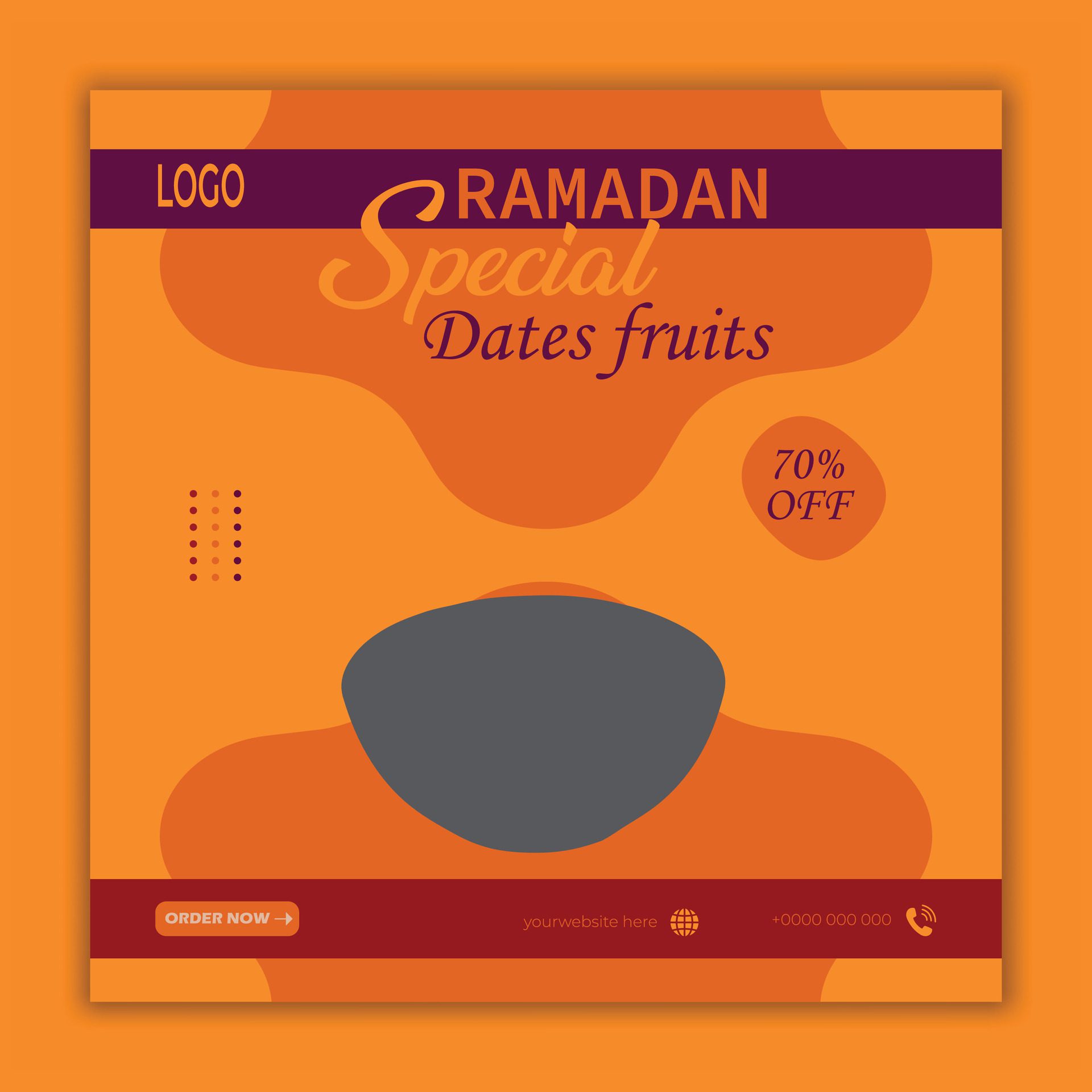 Ramadan special dates fruit sale social media banner template Free Vector