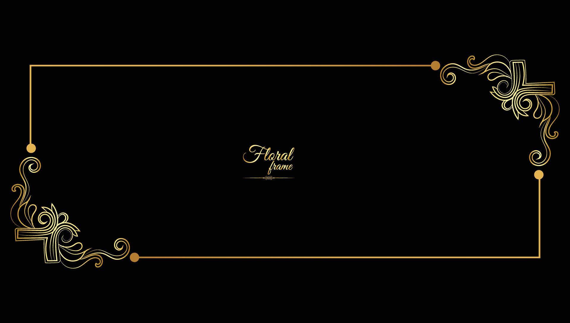 
									Vector luxury decorative golden vintage frames and borders. retro ornamental frame art and flower isolated floral background Stock Free
