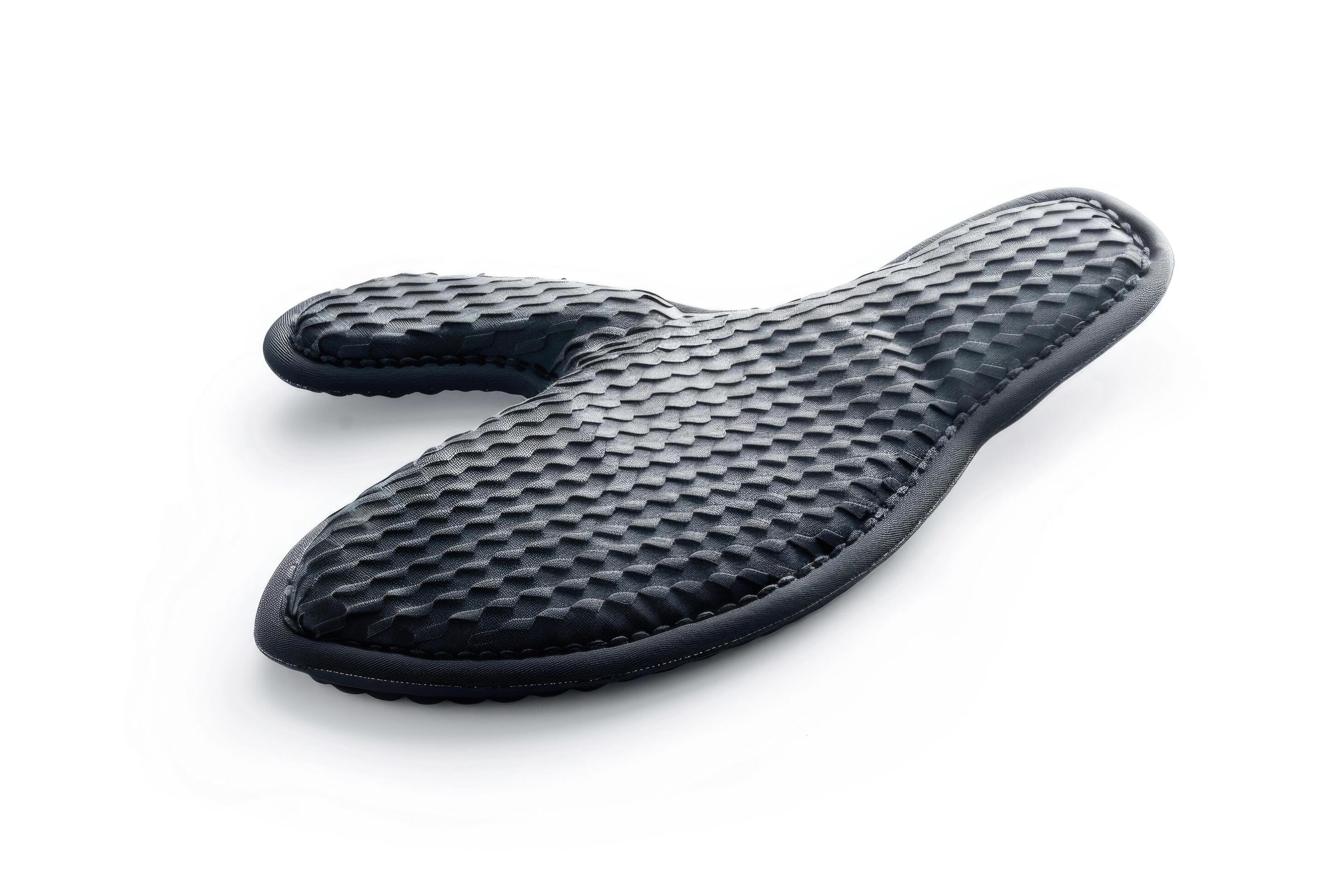 Black silicone oven mitt on a white background. Stock Free