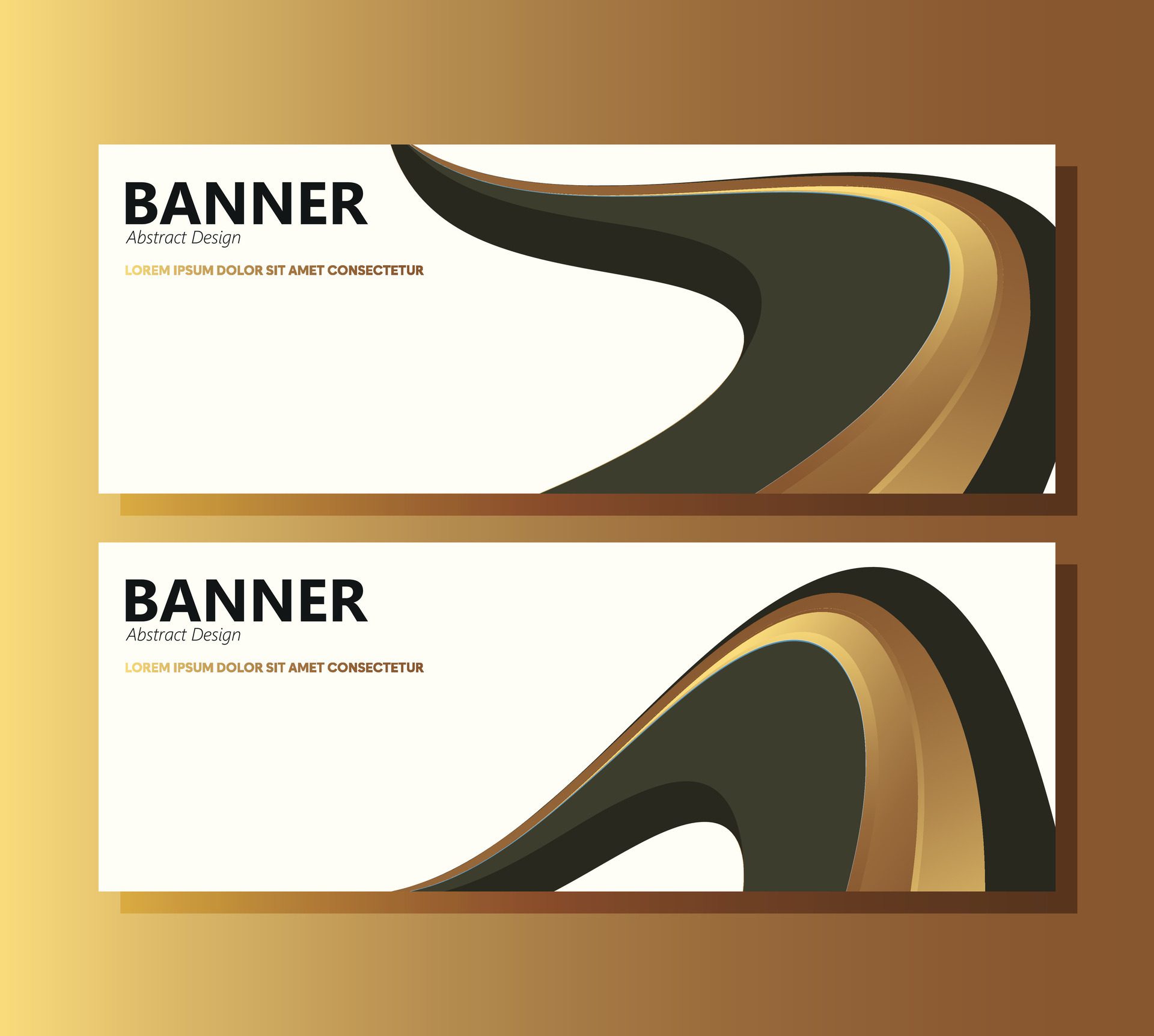 Luxury black abstract wave banner design Free Vector