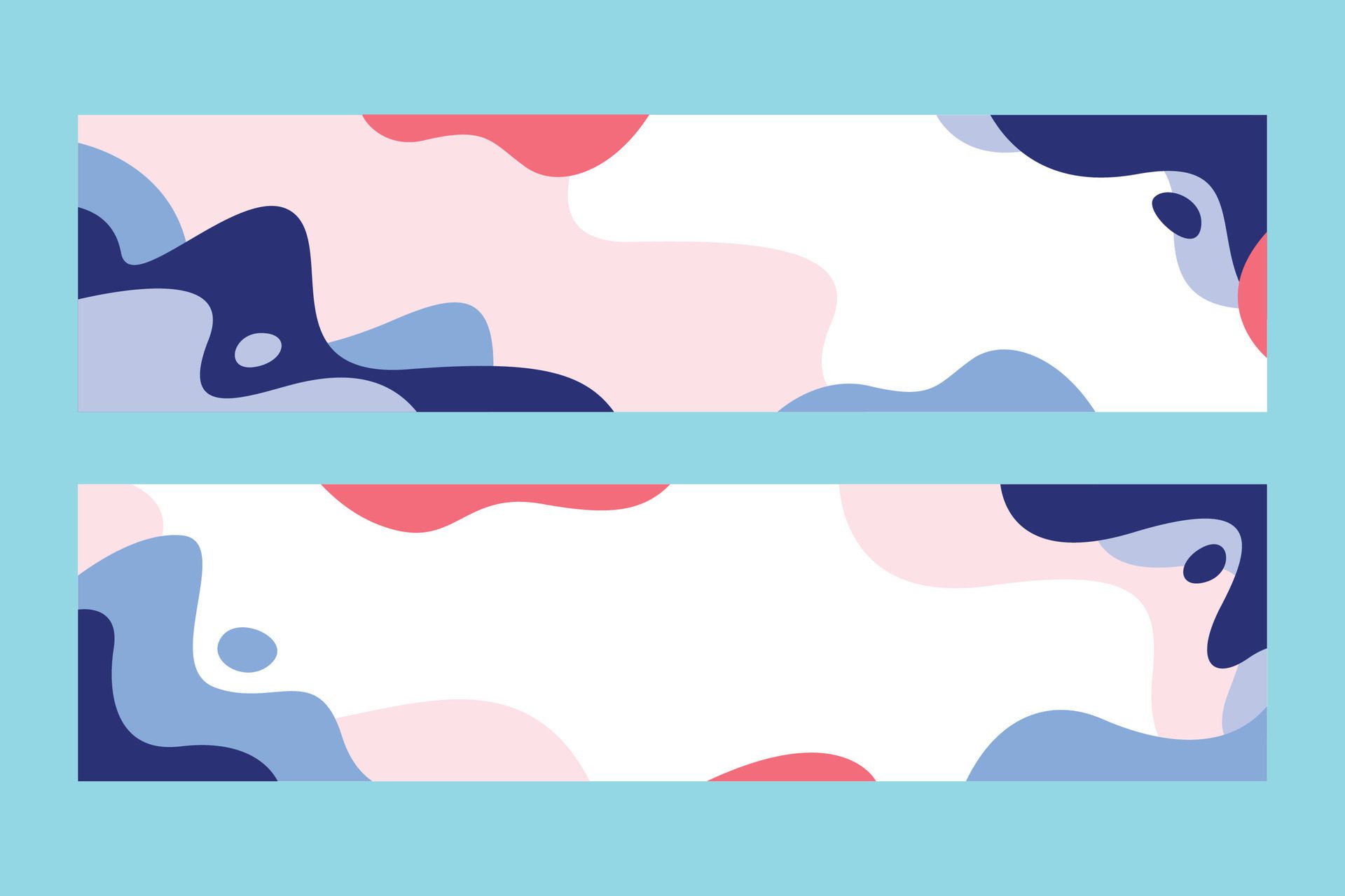 Hand drawn flat Abstract Horizontal Banners Free Vector