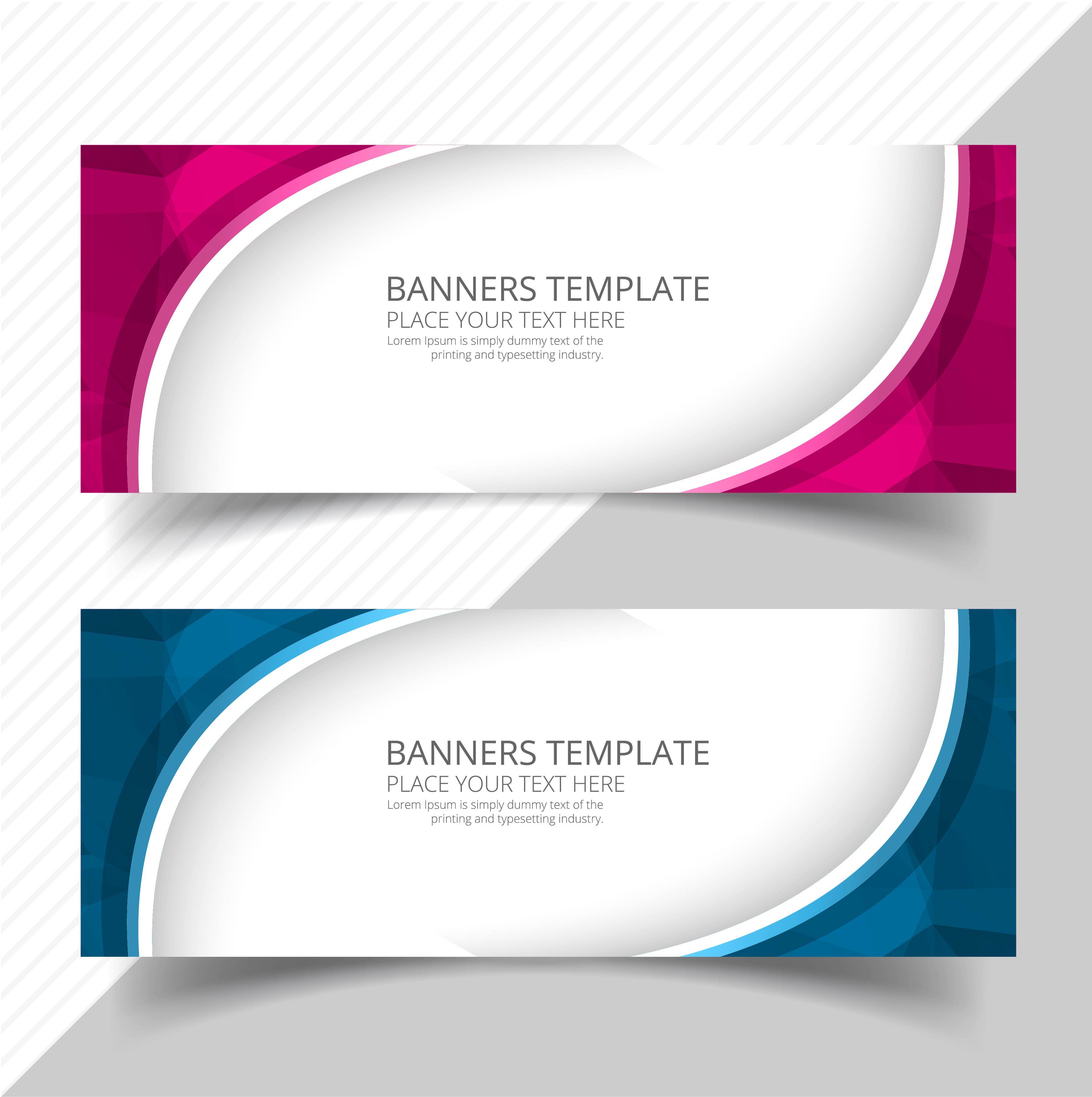 Elegant wave colorful banners set design Free Vector