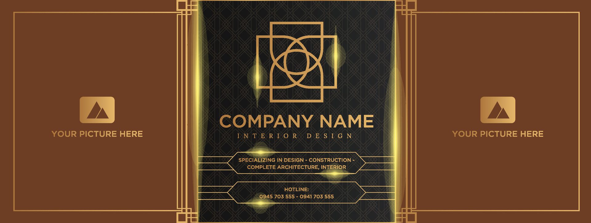 Luxury banners for high-end interior design companies, luxury banner interior design Free Vector