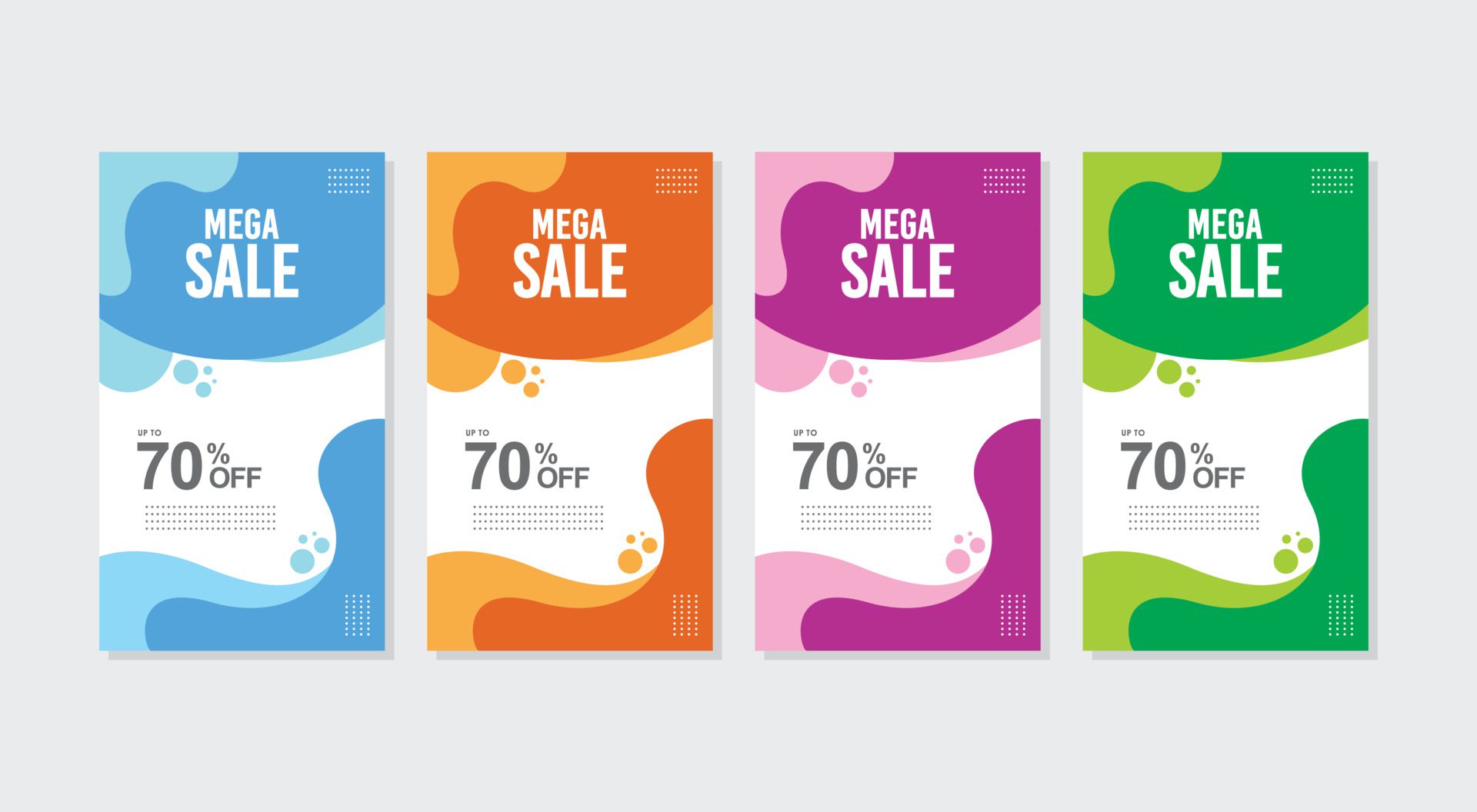 Dynamic modern liquid mobile for sale banners. Sale banner template design, Mega sale special offer set. Free Vector