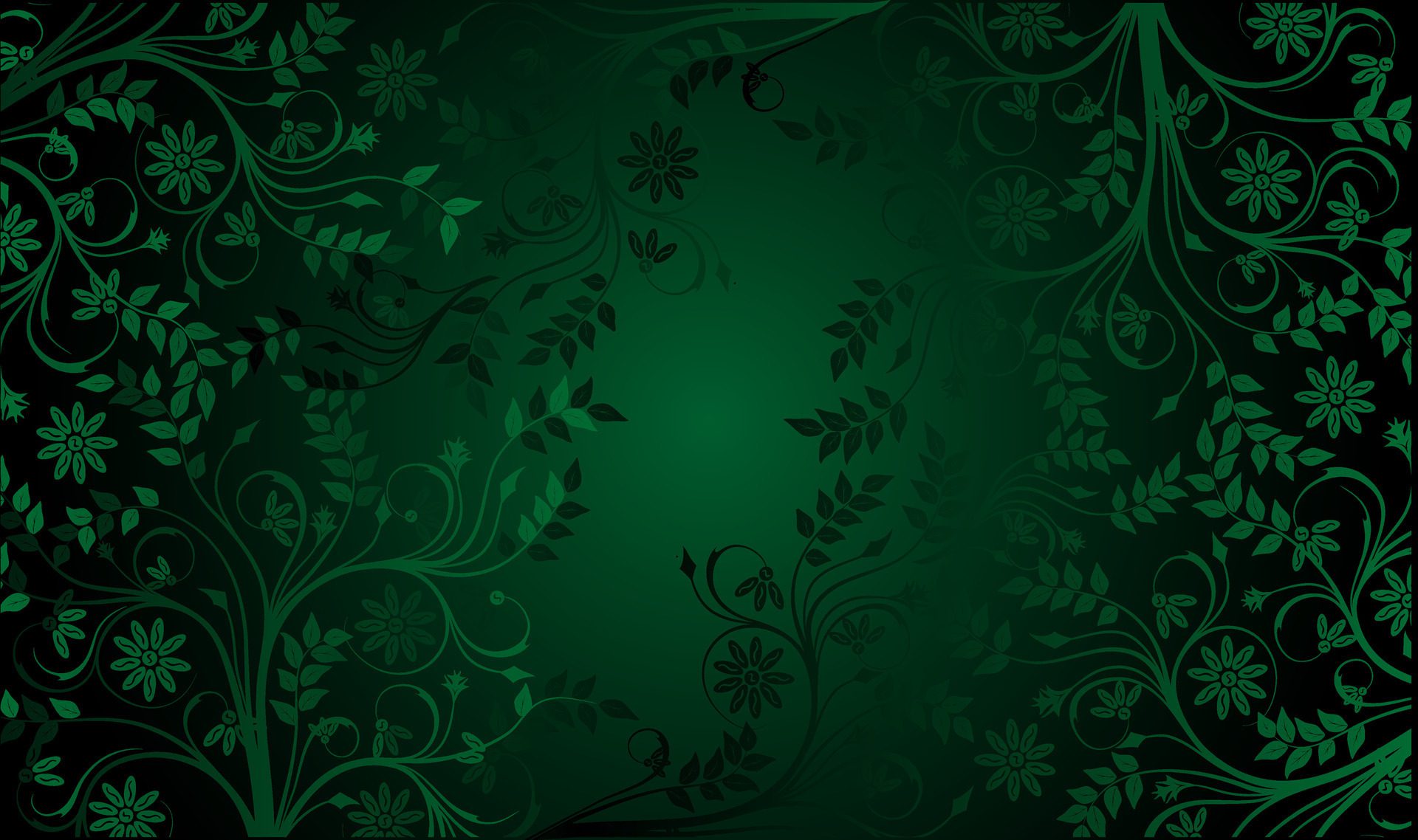 dark green luxury leaves pattern background Free Vector