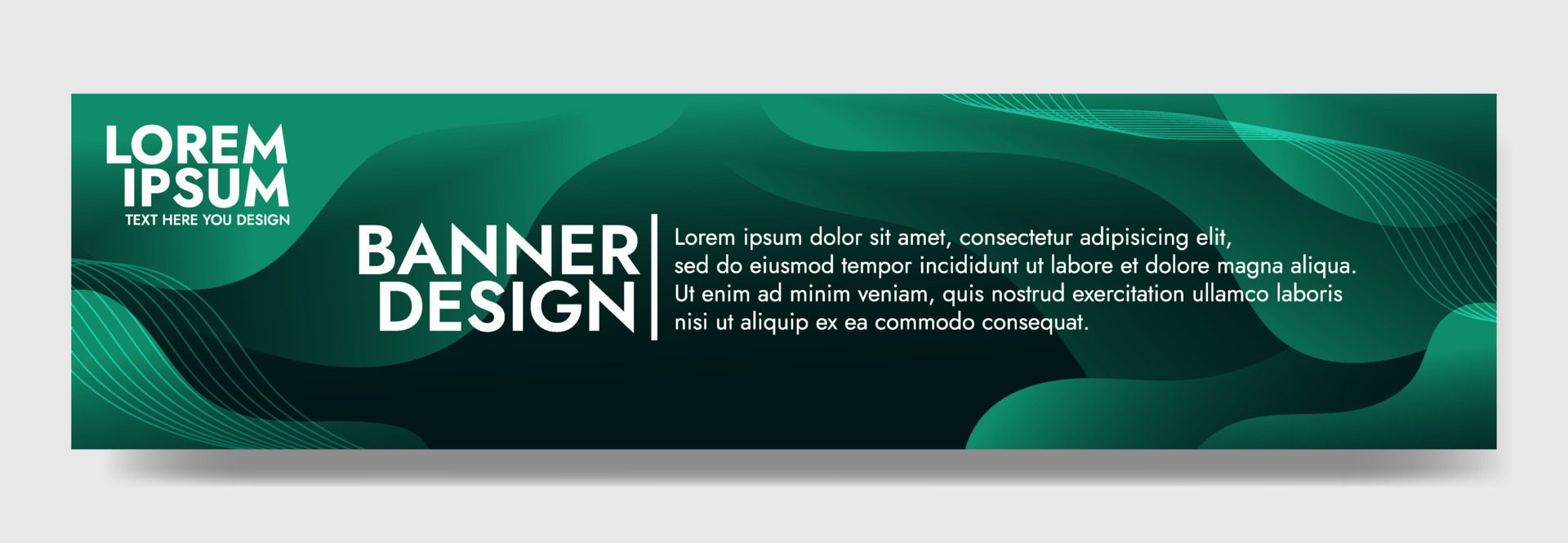 Abstract Green Fluid Wave Banner Template Free Vector