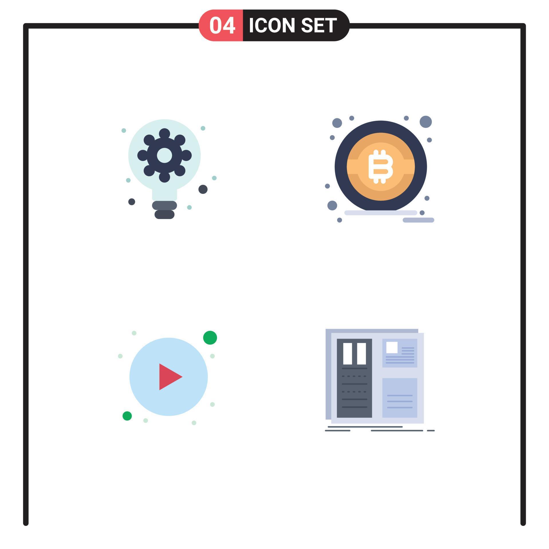 Pack of 4 Modern Flat Icons Signs and Symbols for Web Print Media such as creative design gear arrows interface Editable Vector Design Elements Stock Free