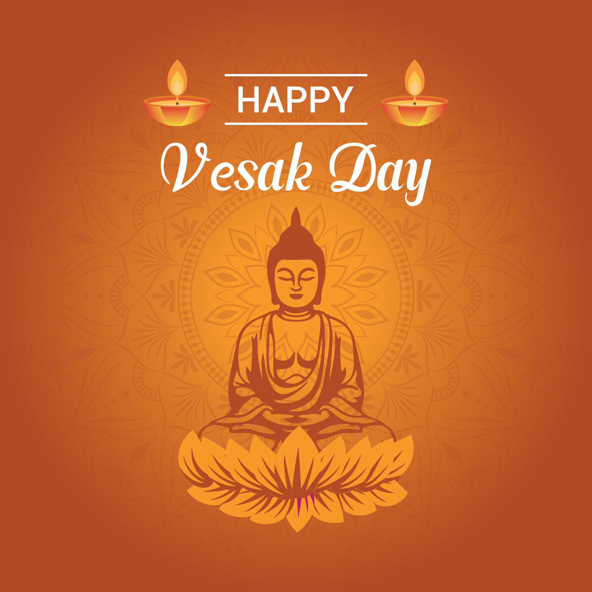 Flat vesak day illustration festival celebration and vesak day Banner Free Vector