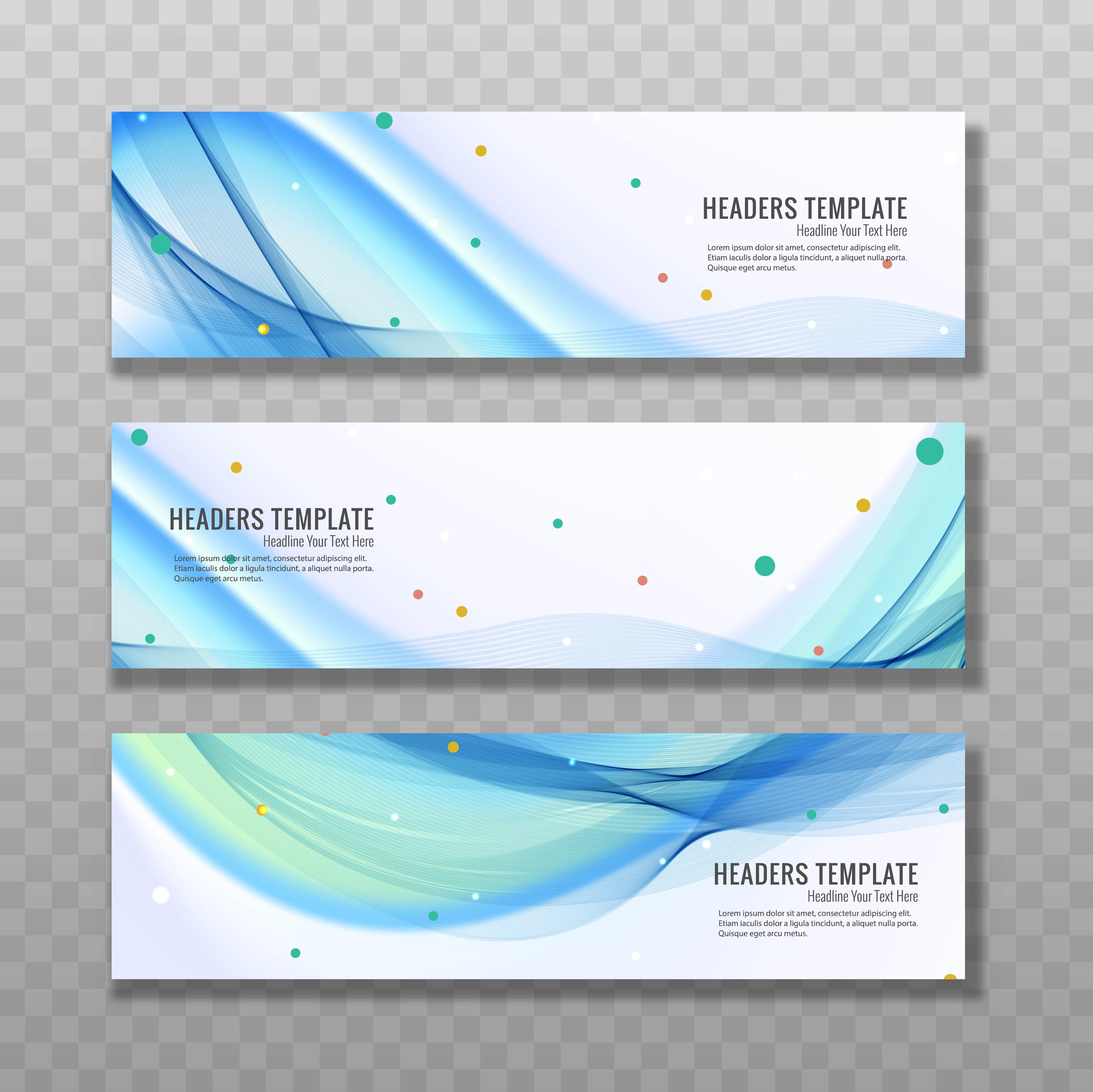 Modern blue wavy baners Free Vector